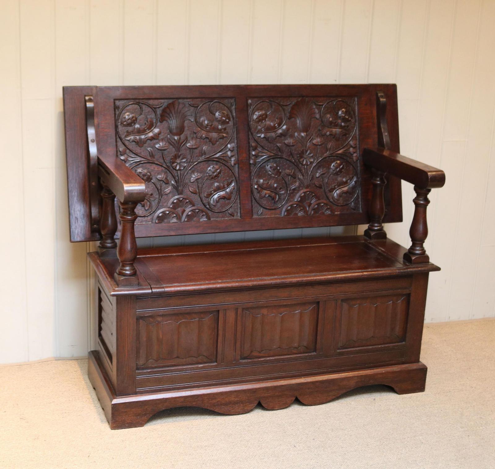 Late 19th Century Dark Oak Monks Bench (1 of 6) Late 19th Century Dark Oak Monks Bench (1 of 6)