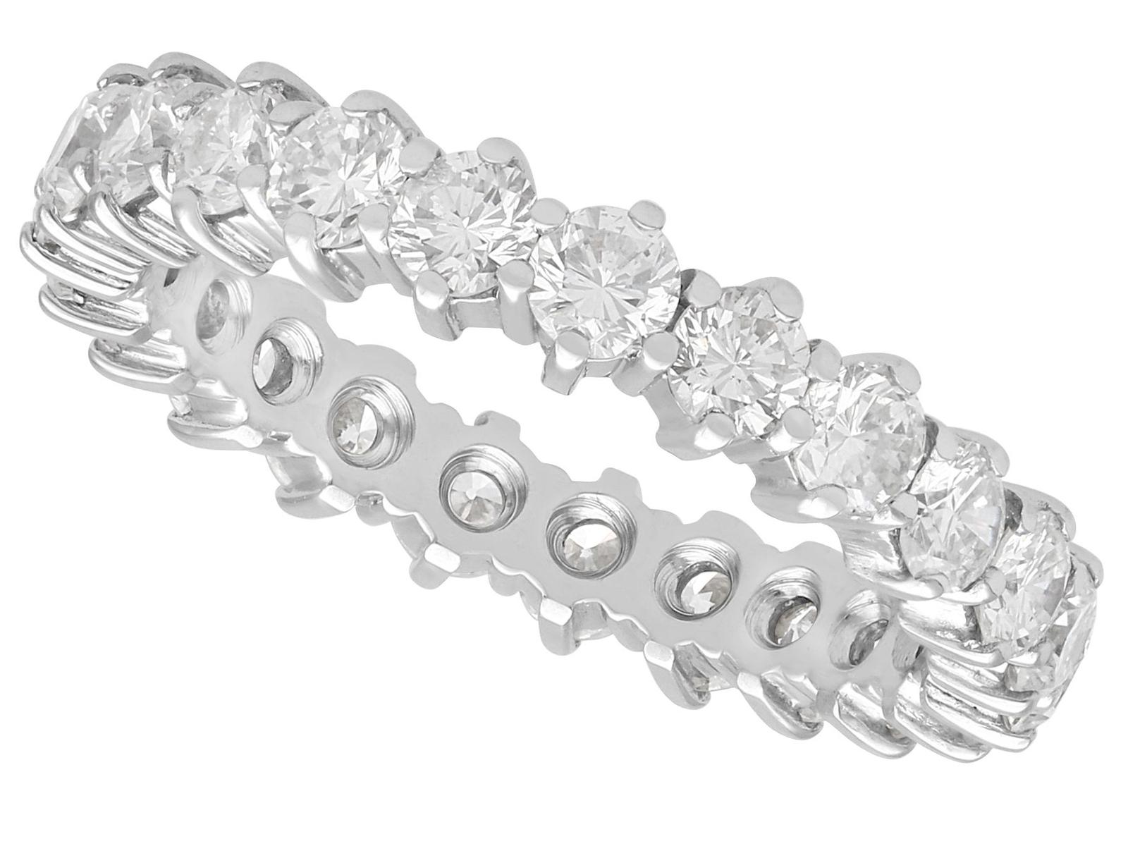 Vintage 2.42ct Diamond & 18ct White Gold Full Eternity Ring c.1980 (1 of 9)