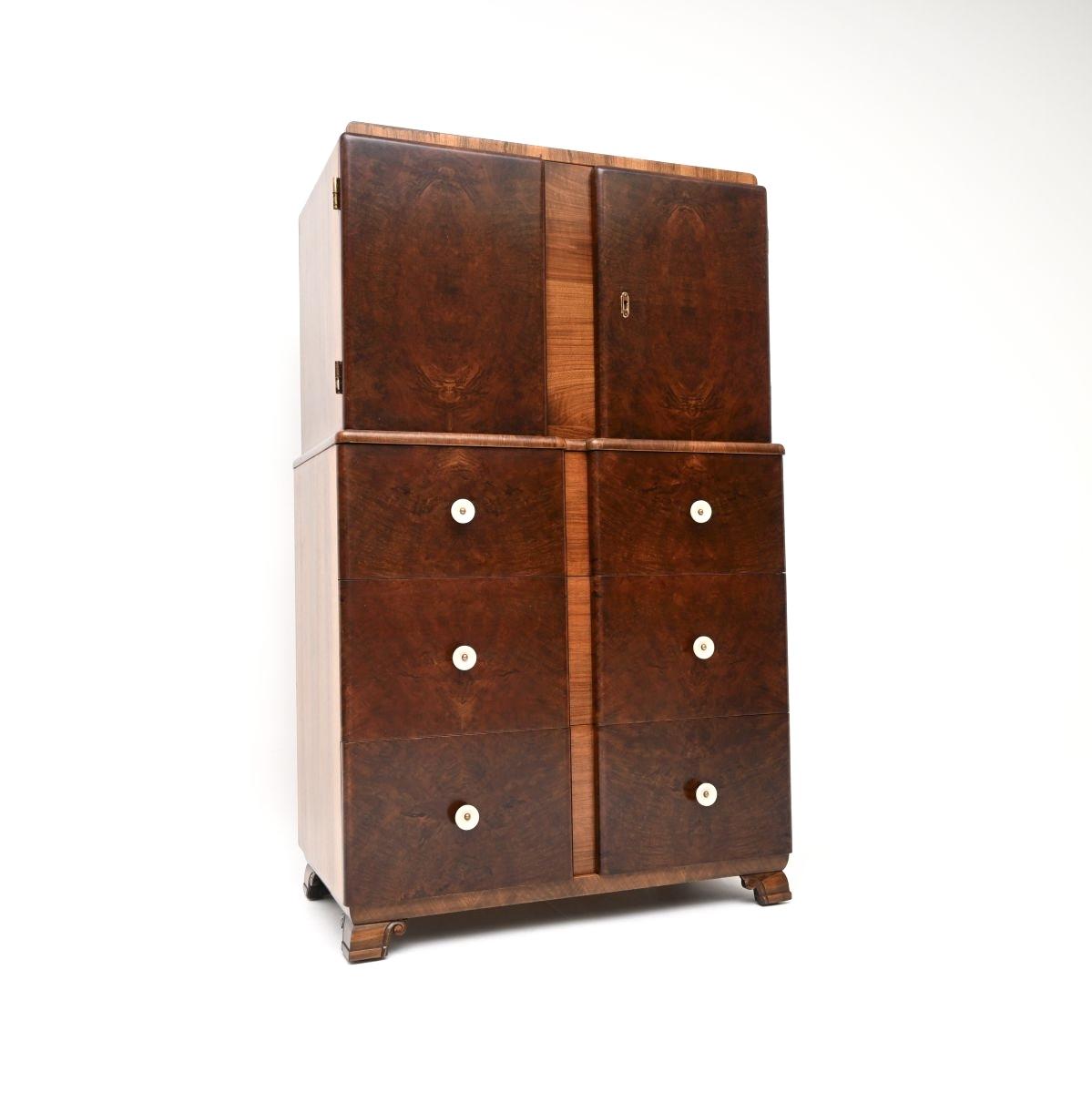 French Art Deco Burr Walnut Cabinet on Chest (1 of 10) French Art Deco Burr Walnut Cabinet on Chest (1 of 10)