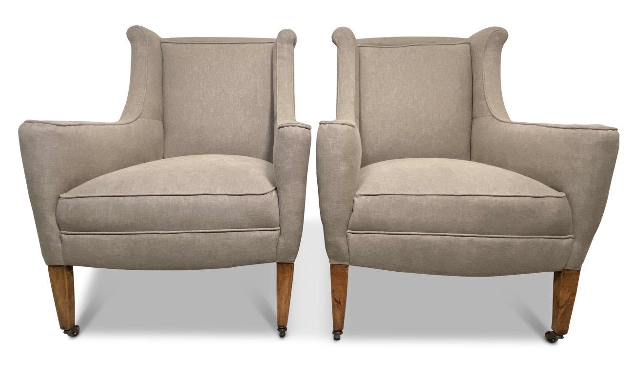 Pair of Winged Armchairs (1 of 5) Pair of Winged Armchairs (1 of 5)