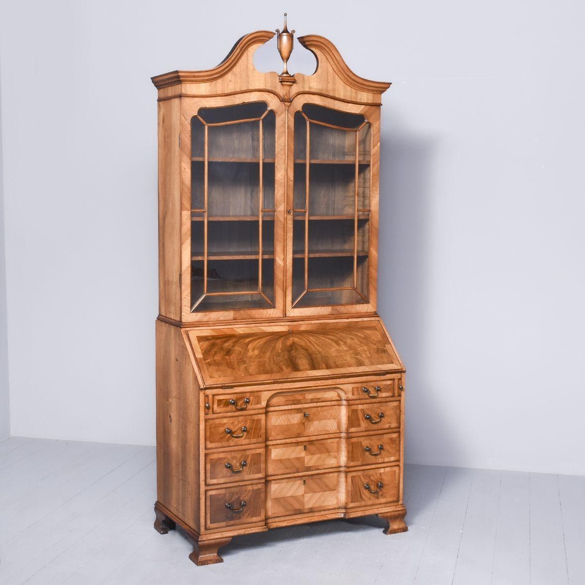 Quality George III Style Figured Mahogany Bureau Bookcase (1 of 11)