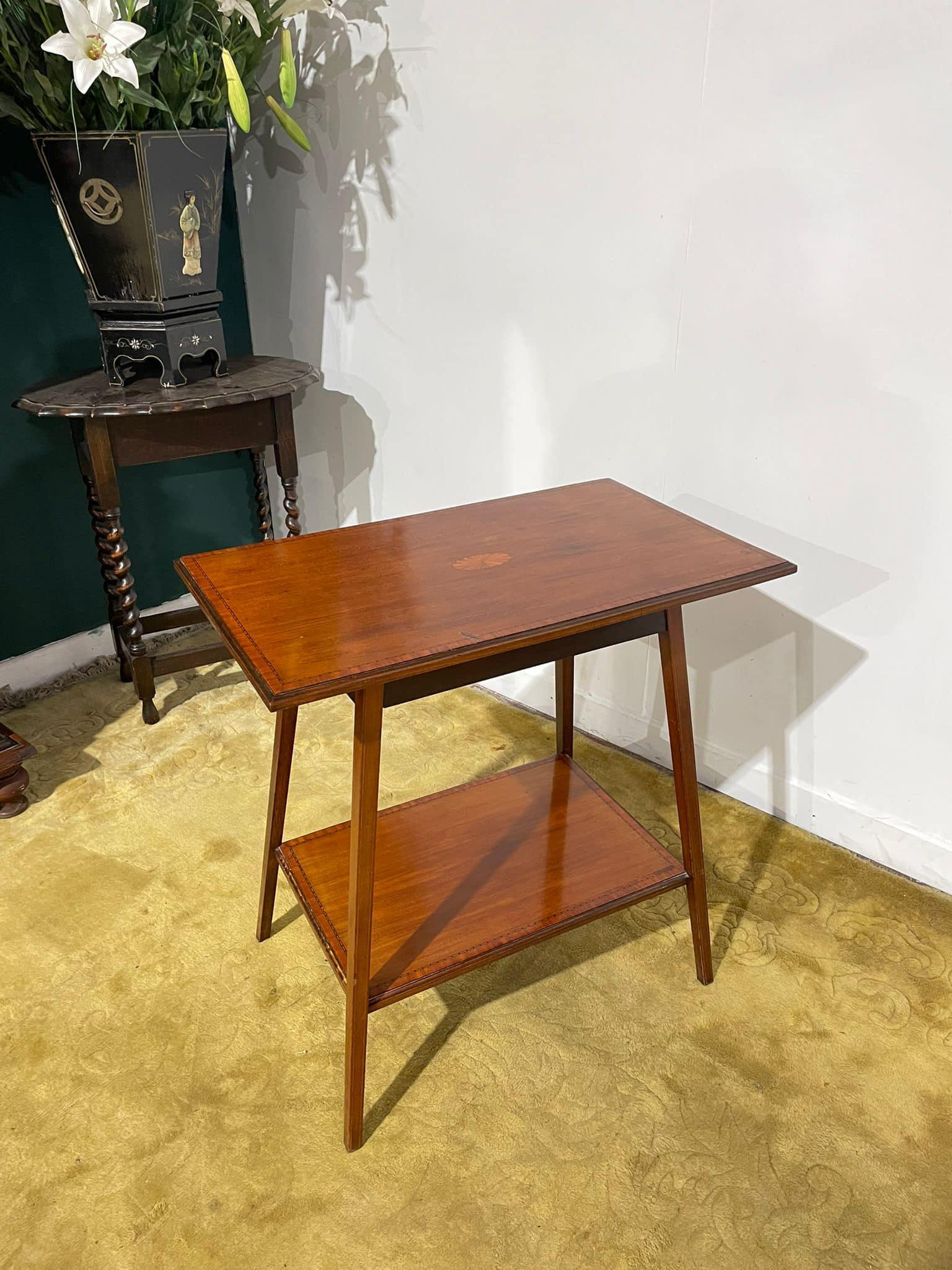 Edwardian Mahogany Inlaid Side Table with Shelf (1 of 15) Edwardian Mahogany Inlaid Side Table with Shelf (1 of 15)