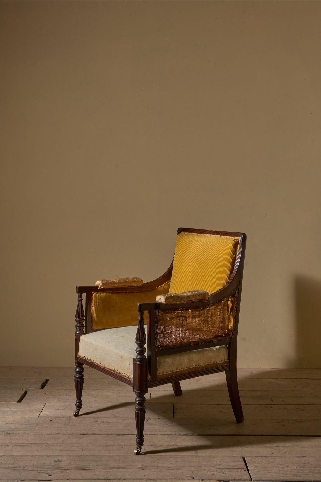 19th Century Mahogany Reeded Library Chair (1 of 5) 19th Century Mahogany Reeded Library Chair (1 of 5)