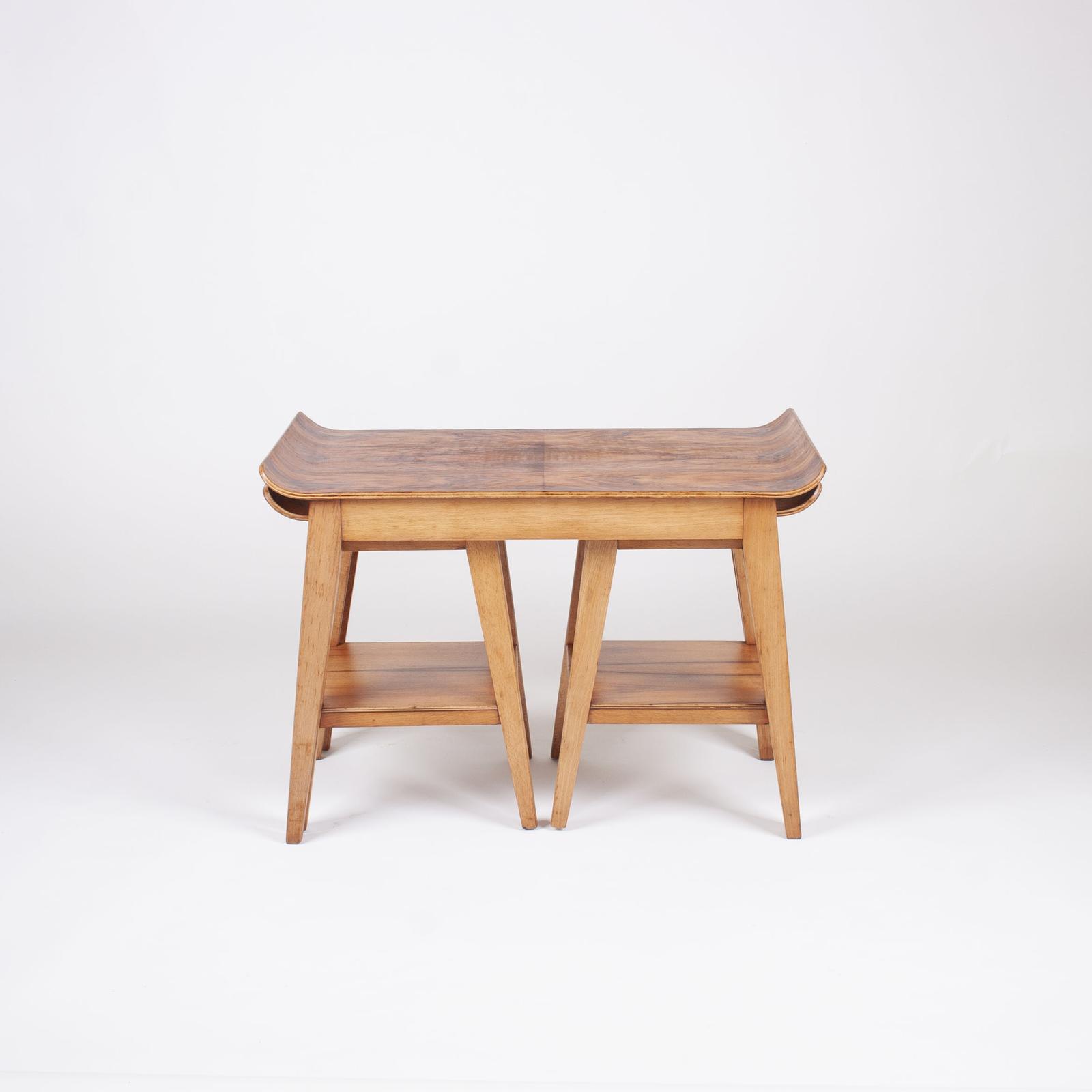 1950s Walnut & Beach Gondola Nest of Tables by Remploy (1 of 1)