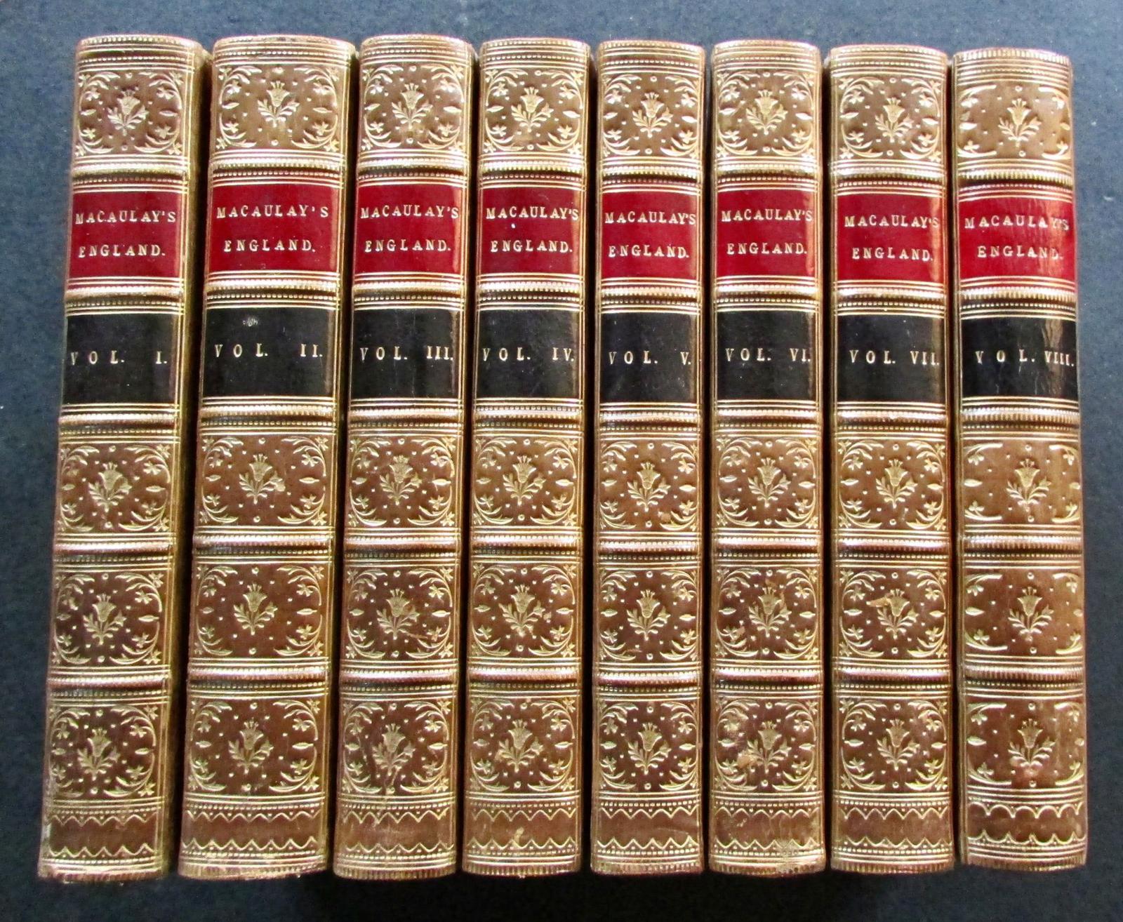 1860 Lord Macaulay's History of England 8 x Fine Full Leather Volumes By Hayday (1 of 4) 1860 Lord Macaulay's History of England 8 x Fine Full Leather Volumes By Hayday (1 of 4)