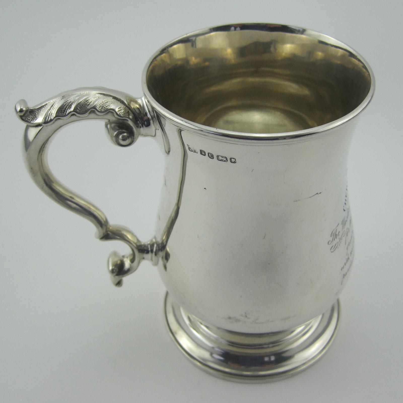 Quality Victorian Sterling Silver Baluster Form Pint Mug (1 of 6)