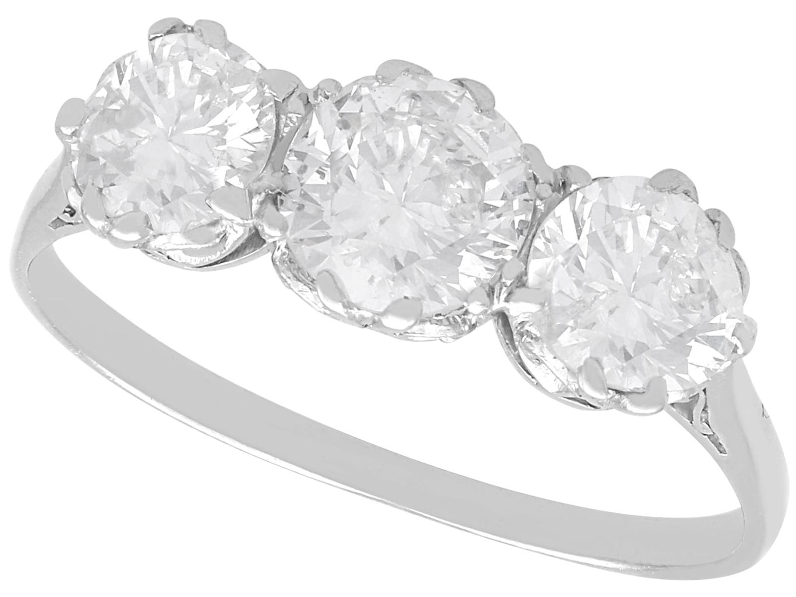 Antique 2.17ct Diamond & Platinum Trilogy Ring c.1925 (1 of 15) Antique 2.17ct Diamond & Platinum Trilogy Ring c.1925 (1 of 15)