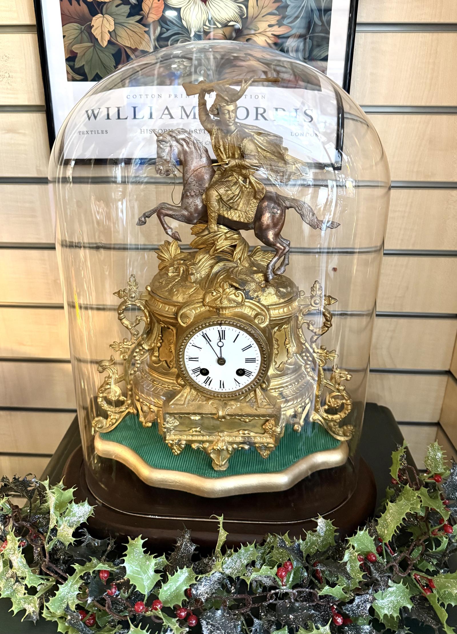 RARE FRENCH BRUNFAUT DOMED GILT CLOCK 1880 (1 of 4)