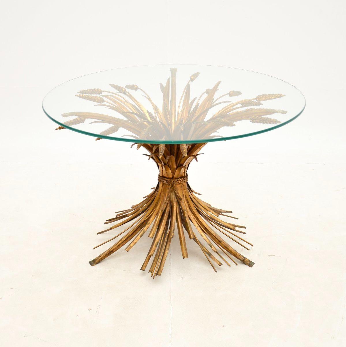 Vintage French Gilt Metal Wheat Sheaf Coffee Table (1 of 10) Vintage French Gilt Metal Wheat Sheaf Coffee Table (1 of 10)