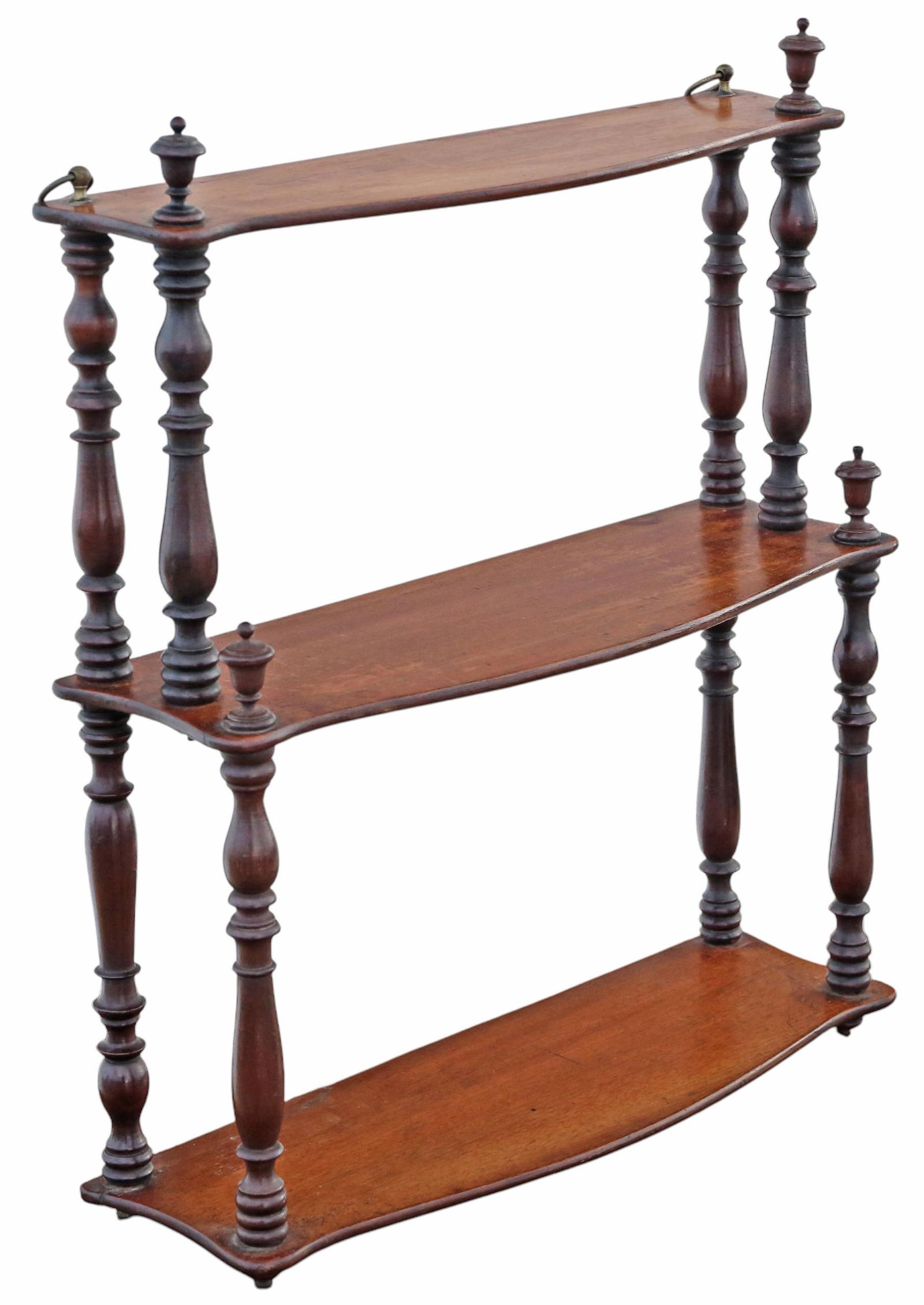 Antique 19th Century Mahogany Wall Bookcase / Display Shelves – Fine Quality (1 of 4)