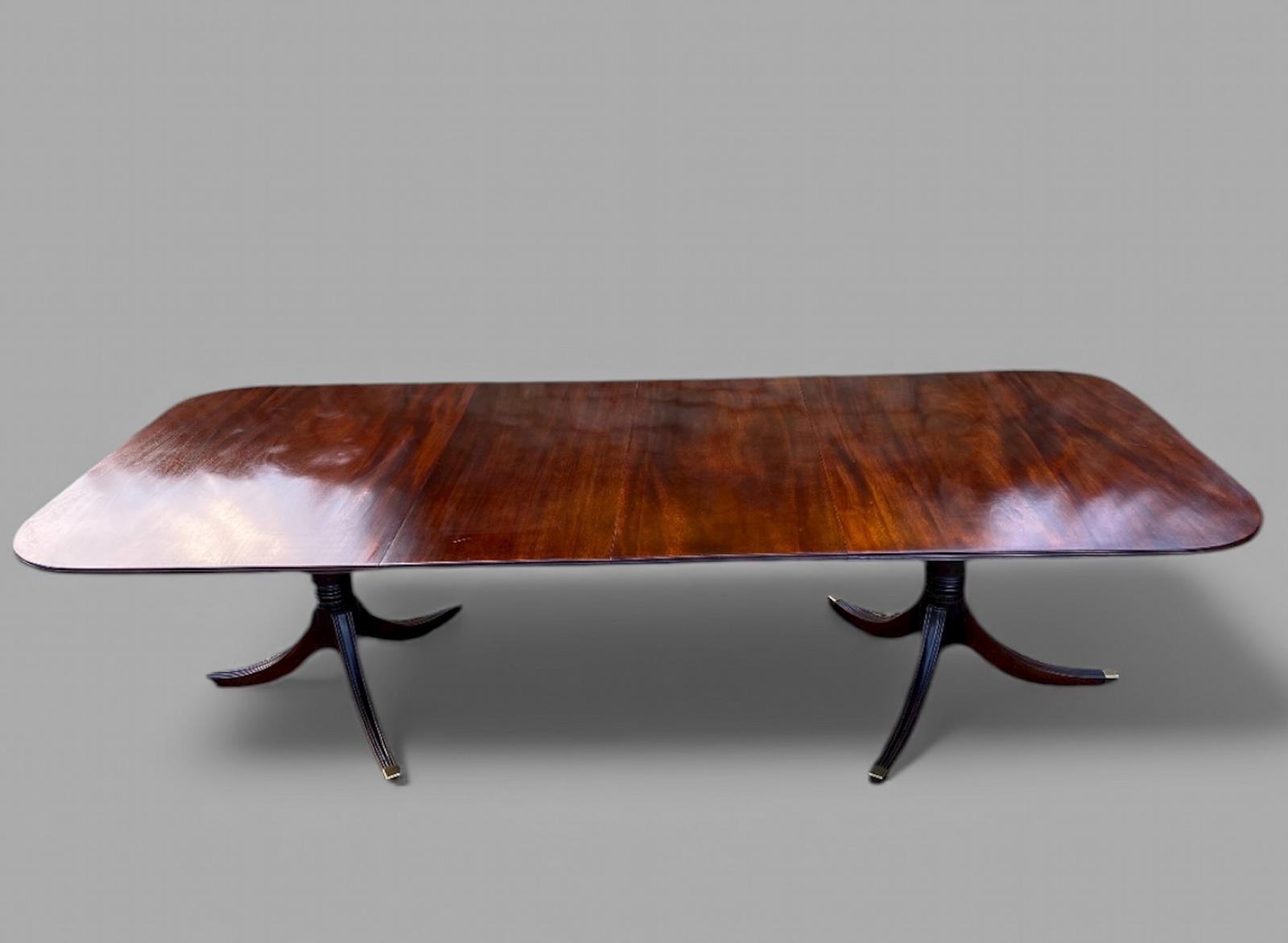 Mahogany Regency Style Twin Pedestal Extending Dining Table by Alan Solly (1 of 12)