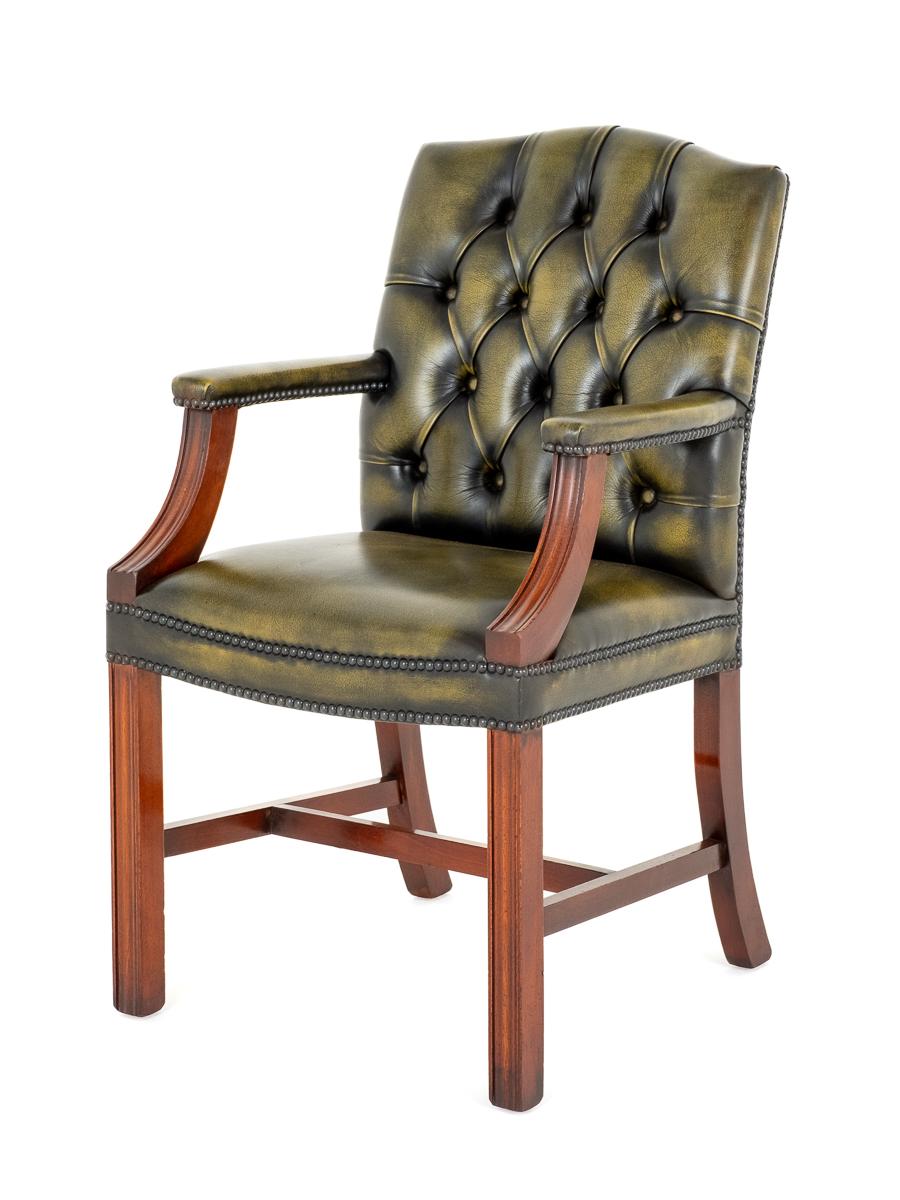 Mahogany and Leather Desk Chair (1 of 7)