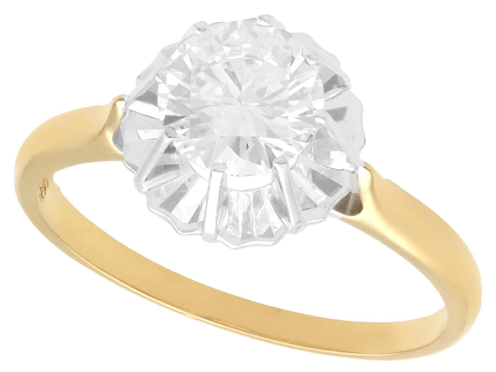 1.18ct Diamond & 18ct Yellow Gold Solitaire Ring c.1930 (1 of 11)