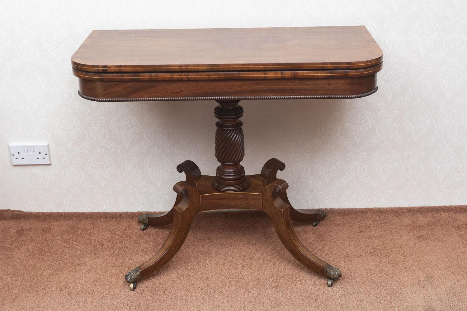 Very Fine George III Mahogany Fold Over Tea Table, (1 of 10)