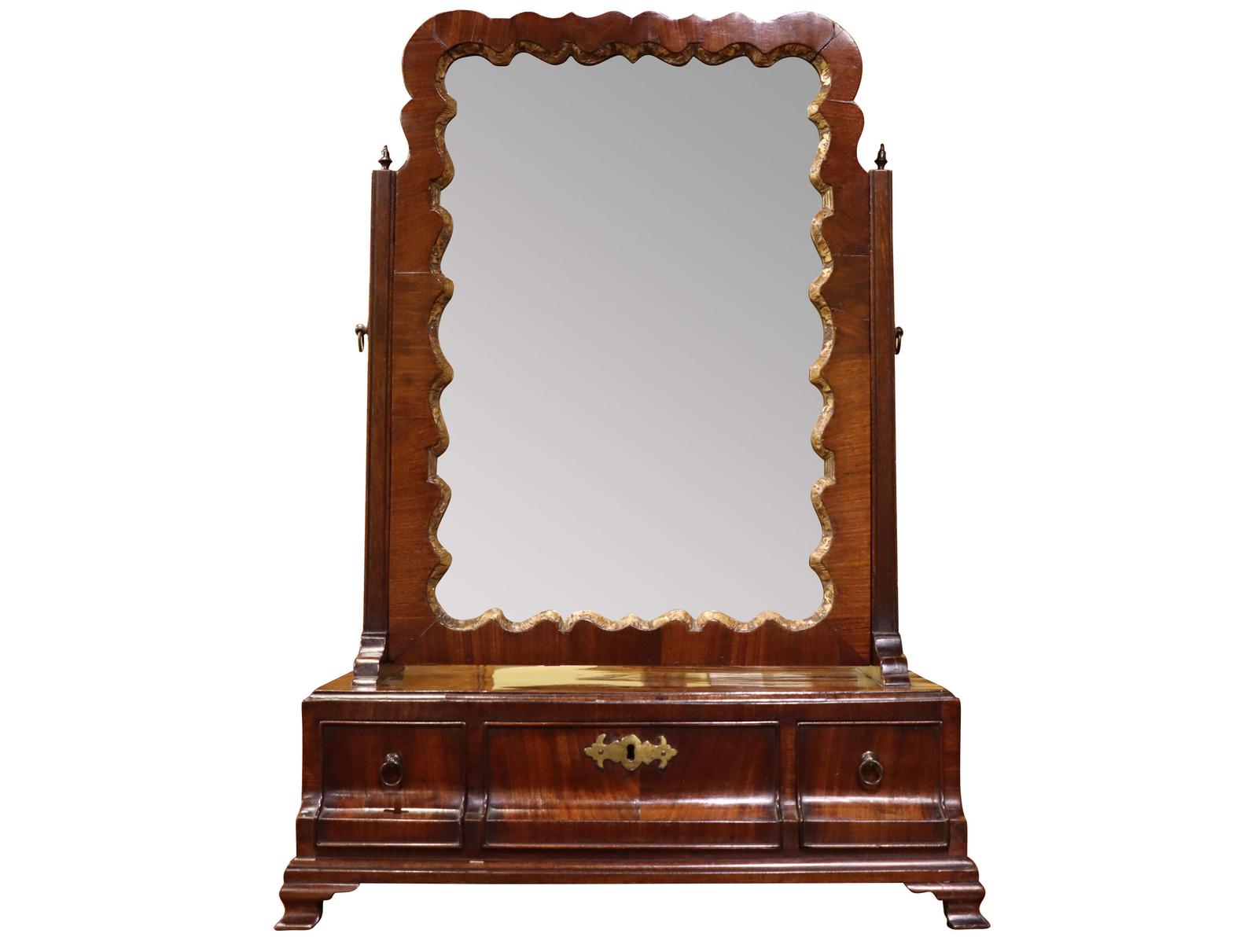 George II Mahogany Toilet Mirror with Three Drawers c.1740 (1 of 5)