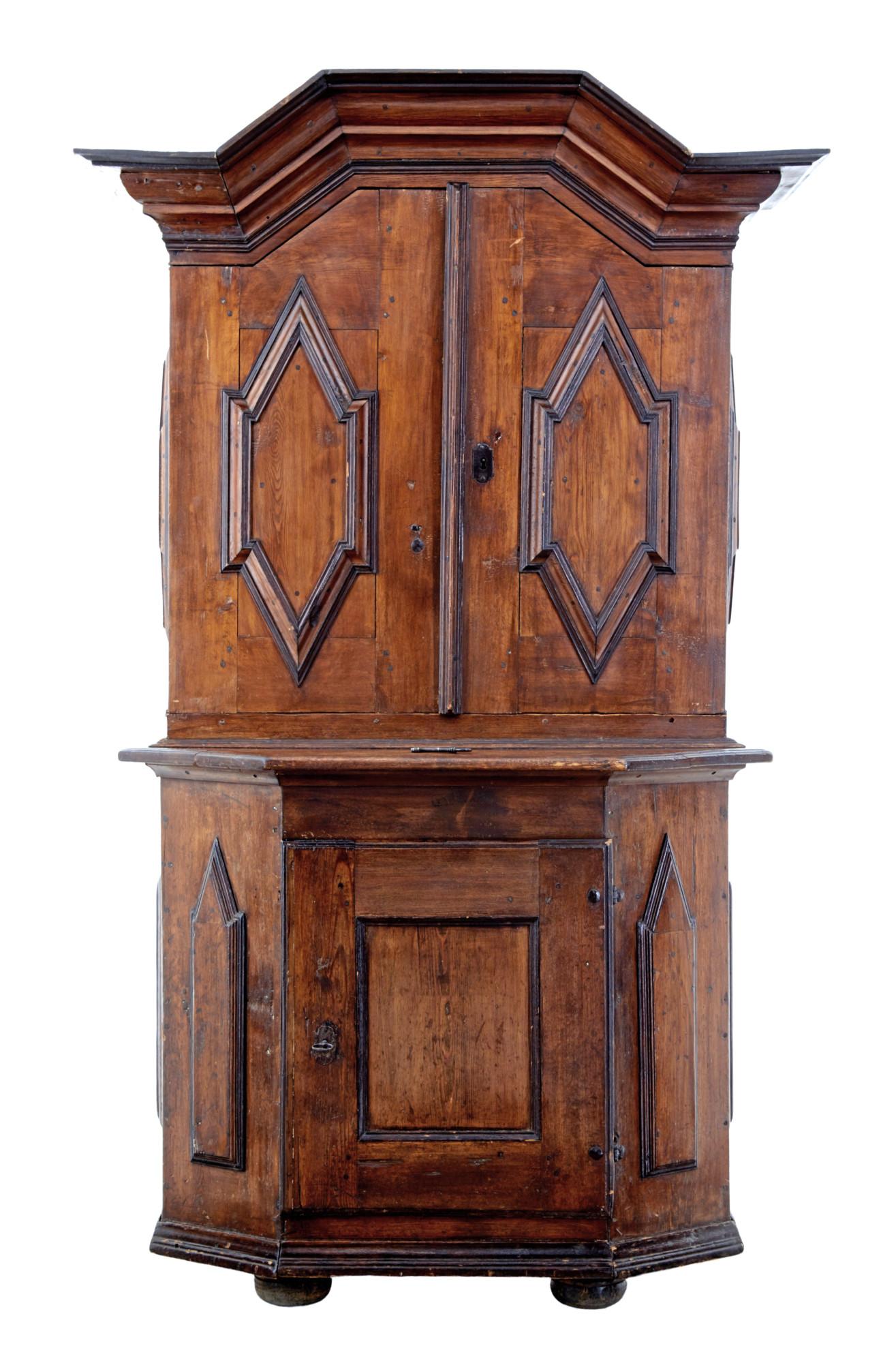 18th Century Scandinavian Pine Baroque Cupboard (1 of 9) 18th Century Scandinavian Pine Baroque Cupboard (1 of 9)