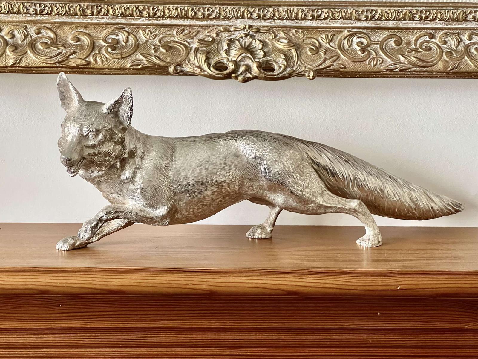 Elizabeth II Very Large 50cm Hallmarked Silver Fox, London 1970 (1 of 9)