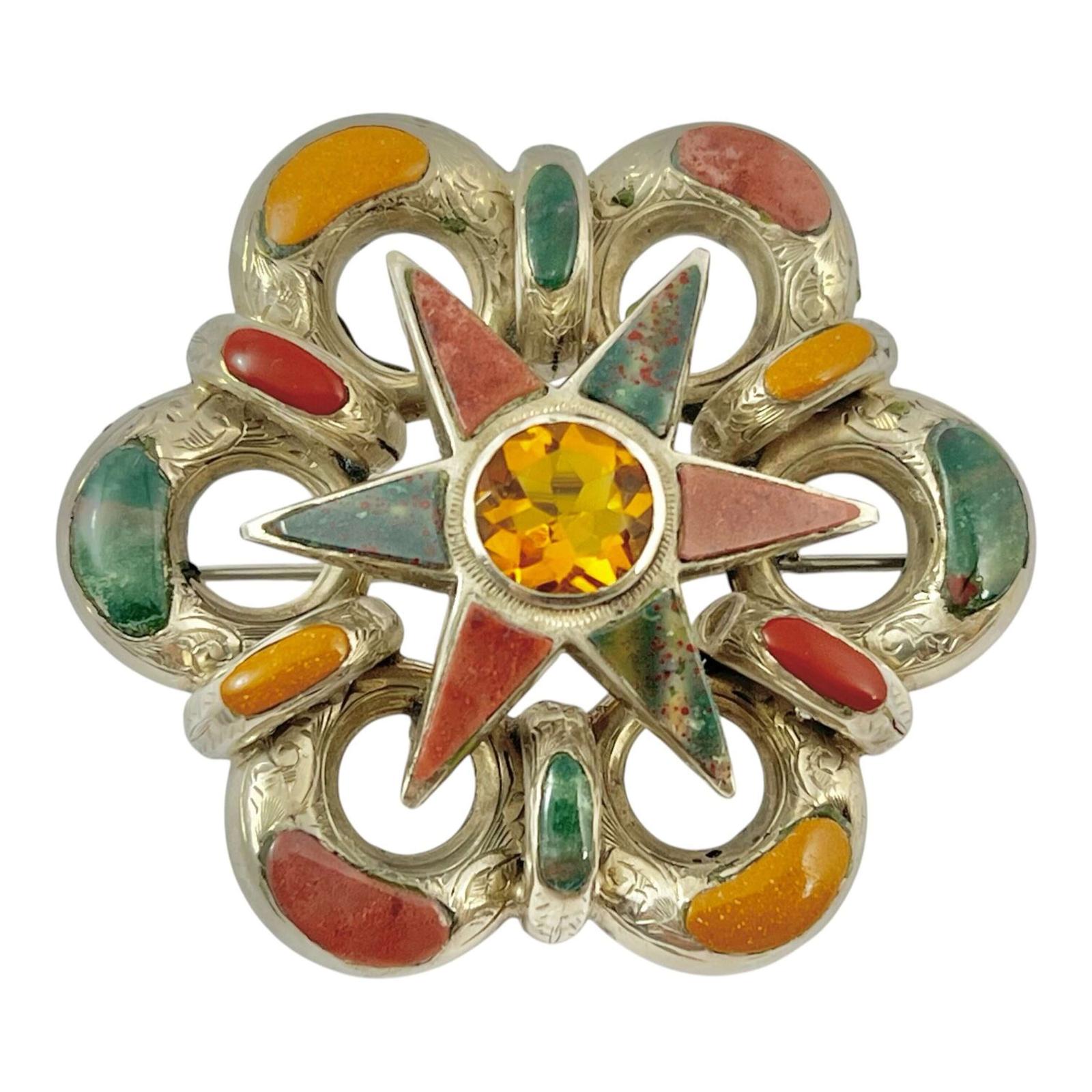 Scottish Victorian Antique Silver, Agate & Citrine Brooch c.1860 (1 of 4) Scottish Victorian Antique Silver, Agate & Citrine Brooch c.1860 (1 of 4)