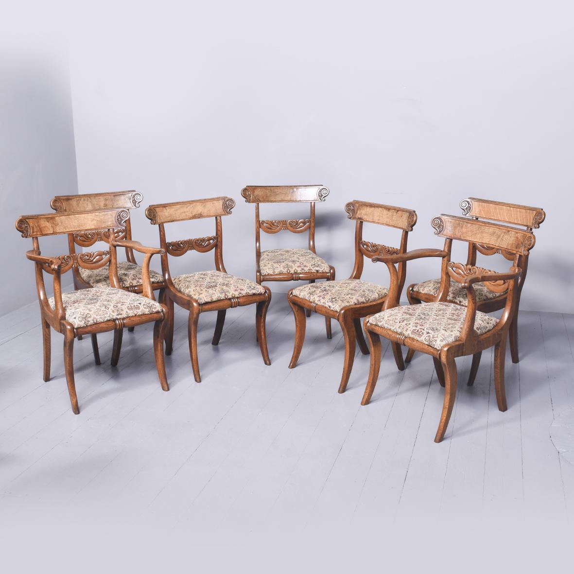 Set of 7 Regency Pollard Oak & Elm Dining Chairs (1 of 11)