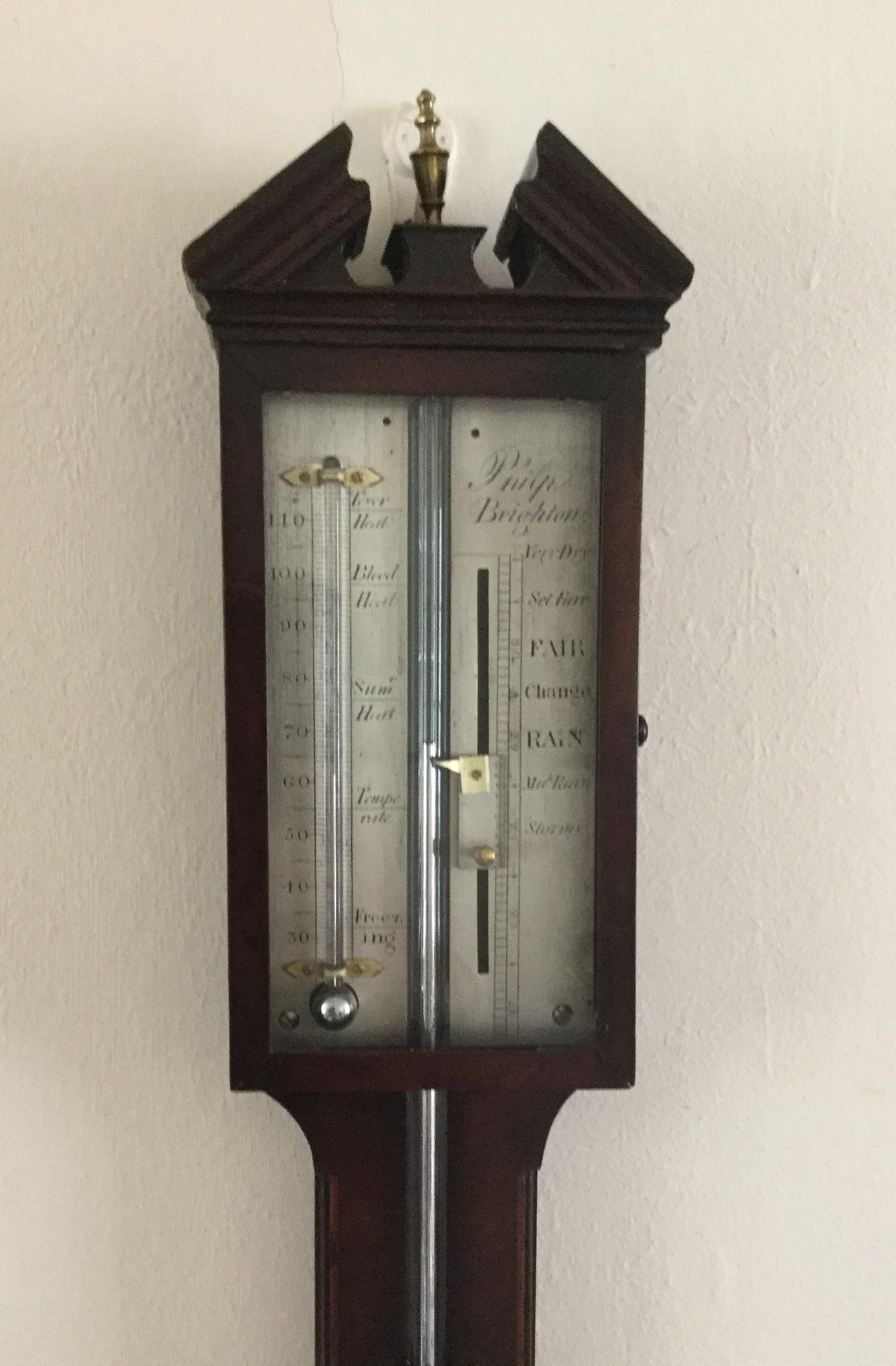 Early 19th Century Mahogany Stick Barometer by Philip of Brighton (1 of 3)