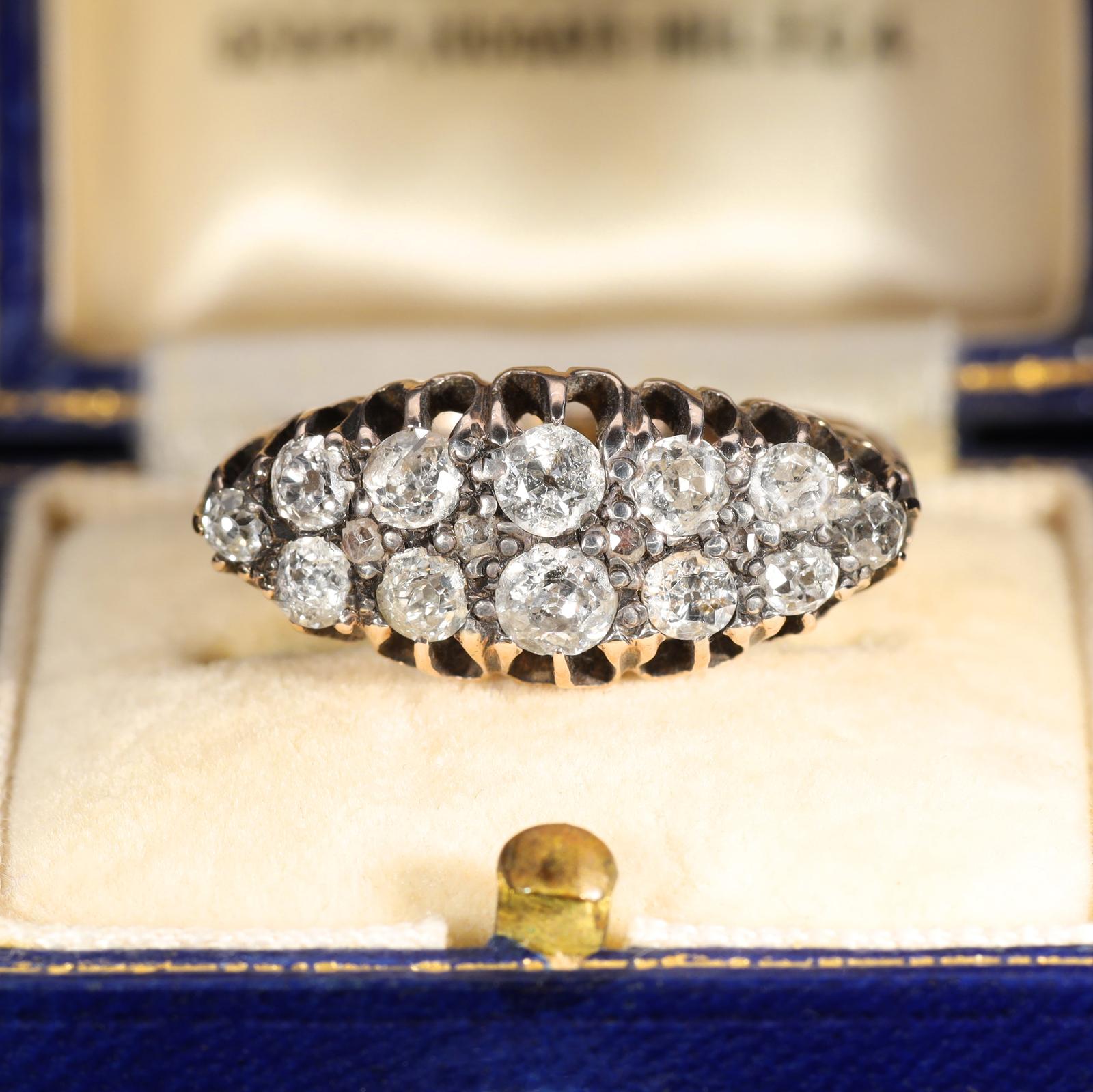 The Antique Victorian Old Cut Diamond Double Row Ring (1 of 11)