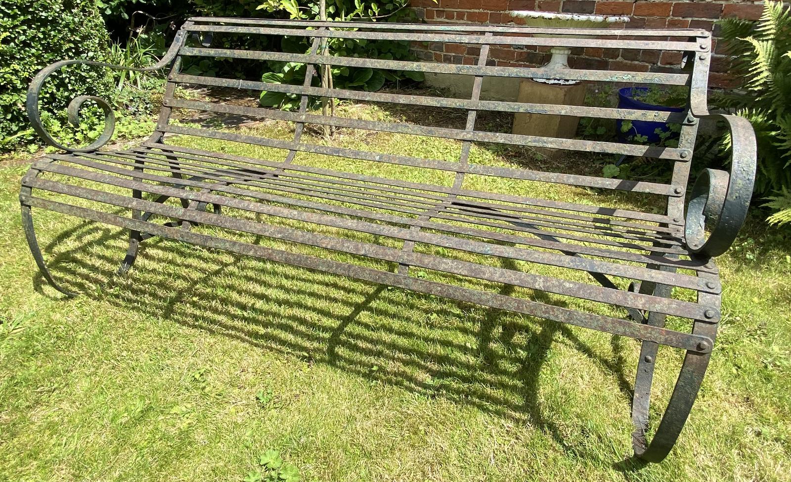 Early 19th Century Strap Work Garden Bench (1 of 9)