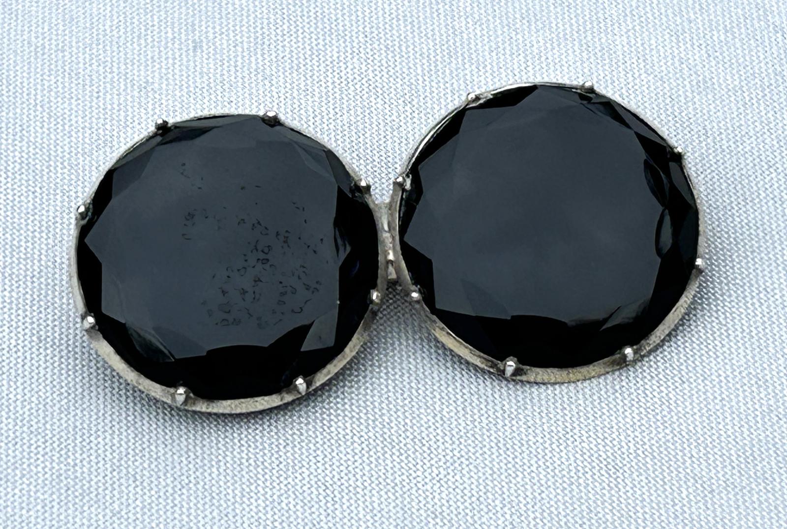 19th Century Swedish Silver & Black Onyx Brooch (1 of 6)