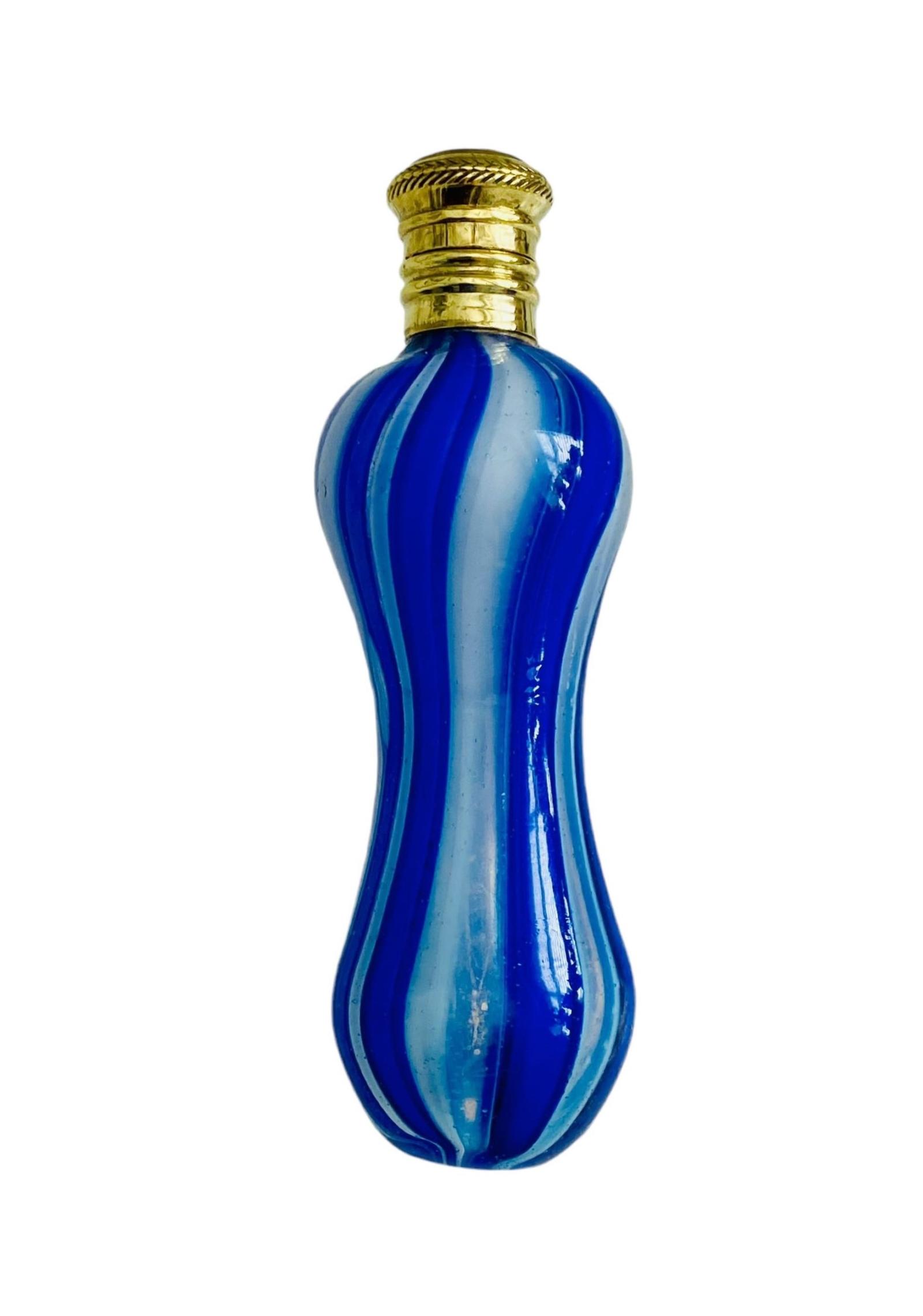 Antique Latticino Striped Waisted Perfume Scent Bottle c.1880 (1 of 11)