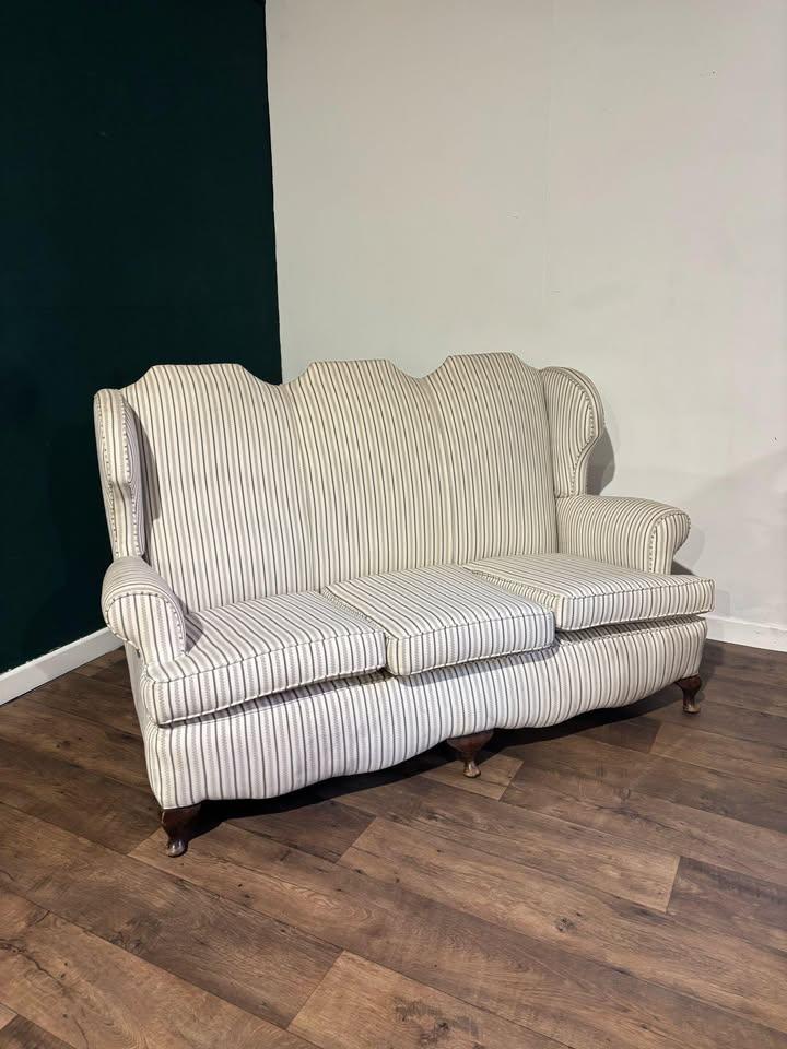 Queen Anne Style Triple Camel Back Sofa (1 of 16)