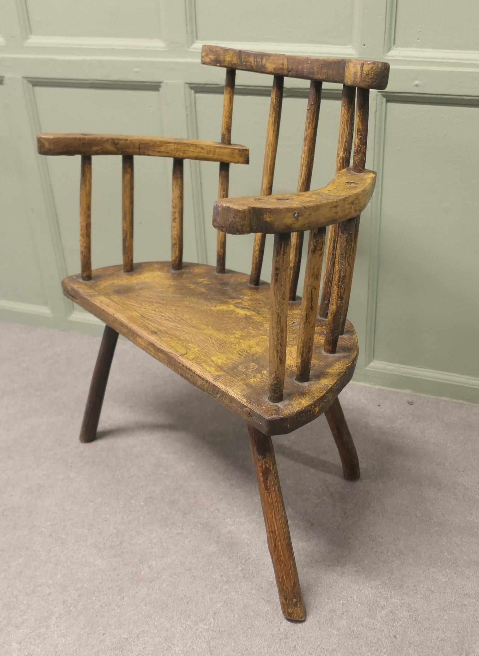 A Primitive 18th Century Country Comb Back Armchair (1 of 6)
