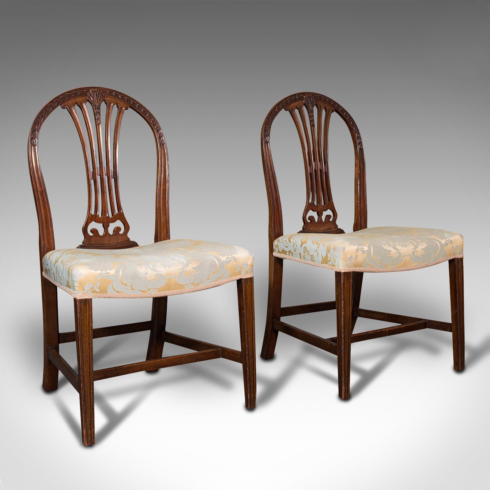 Pair of Antique Hepplewhite Revival Side Chairs, English, Seat, Victorian, 1890 (1 of 12) Pair of Antique Hepplewhite Revival Side Chairs, English, Seat, Victorian, 1890 (1 of 12)