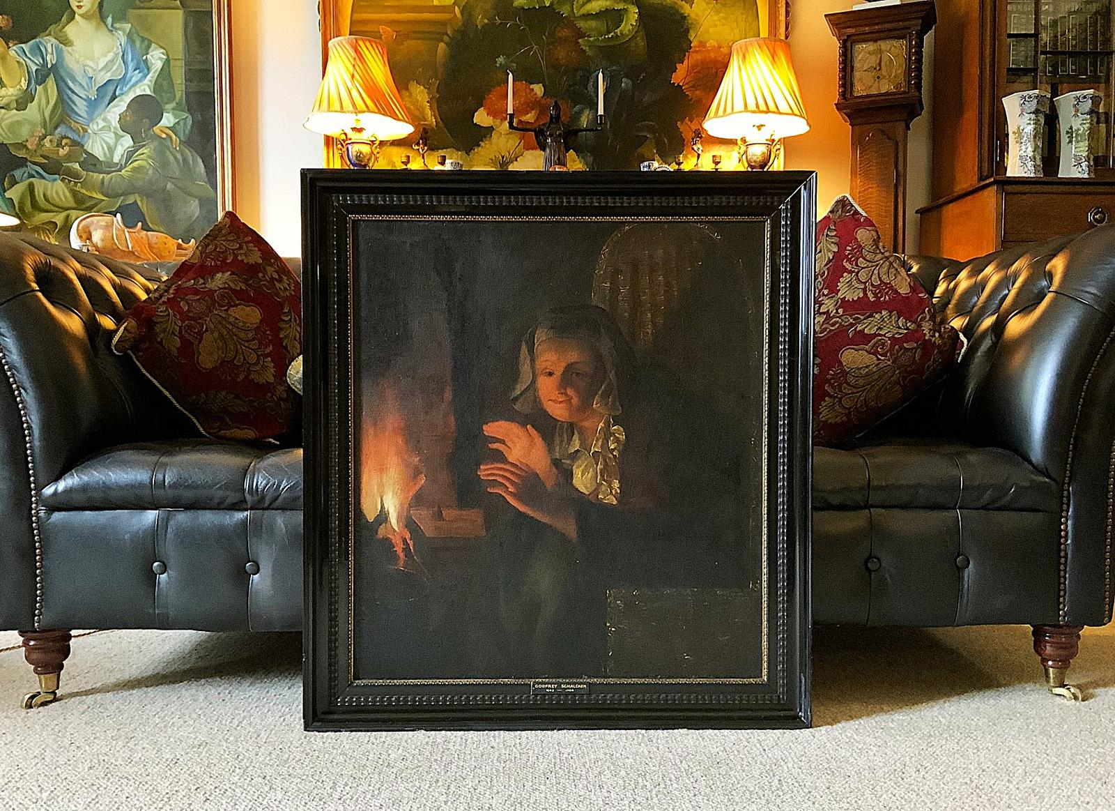 Large Nocturnal Dutch Oil Portrait Painting After Godfried Schalcken (1643-1706) (1 of 16) Large Nocturnal Dutch Oil Portrait Painting After Godfried Schalcken (1643-1706) (1 of 16)
