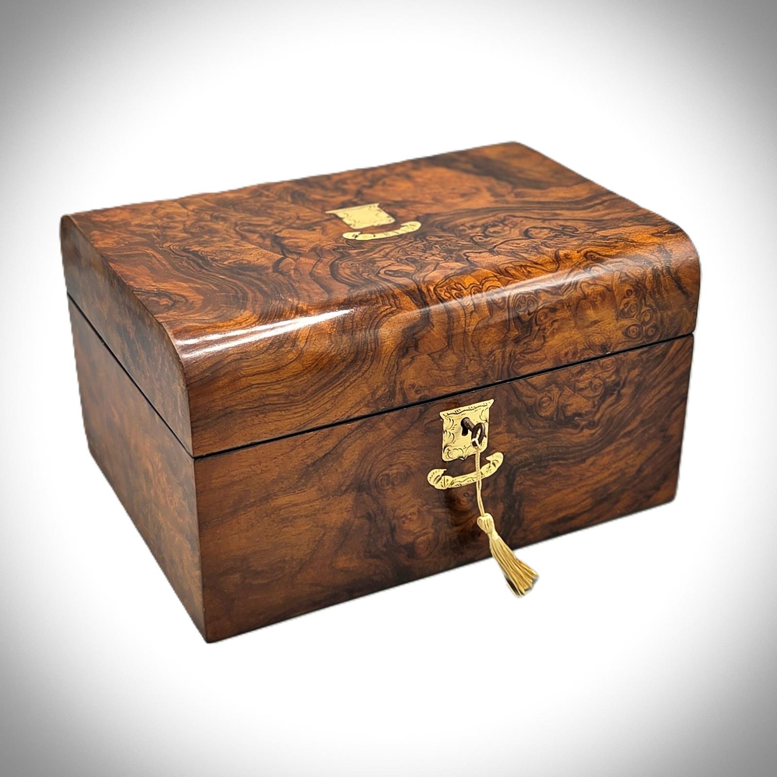 Fine Victorian Burr Walnut Jewellery Box (1 of 11)