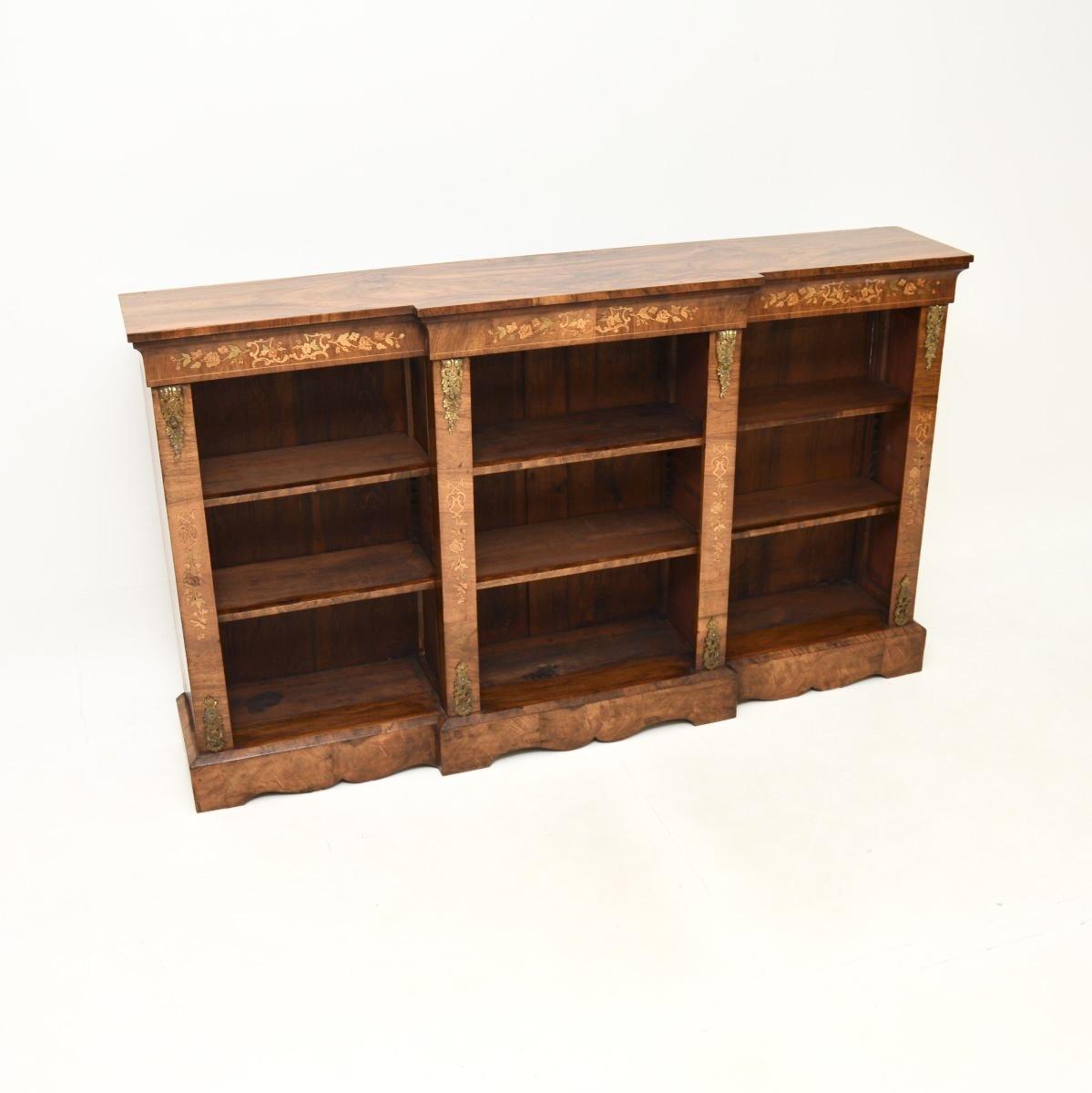 Antique Victorian Inlaid Walnut Open Bookcase (1 of 12) Antique Victorian Inlaid Walnut Open Bookcase (1 of 12)