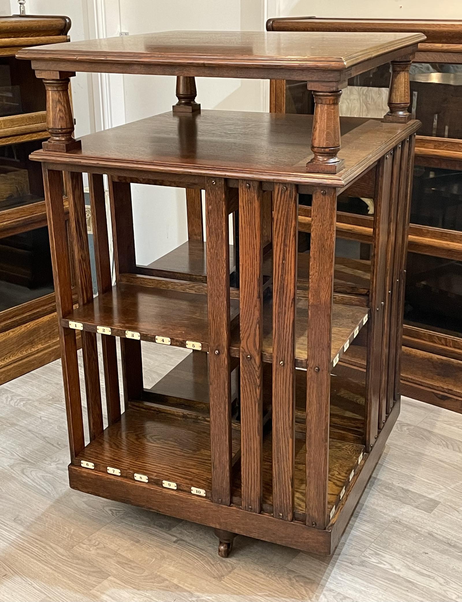 Very Large Edwardian Oak Revolving Bookcase (1 of 7) Very Large Edwardian Oak Revolving Bookcase (1 of 7)