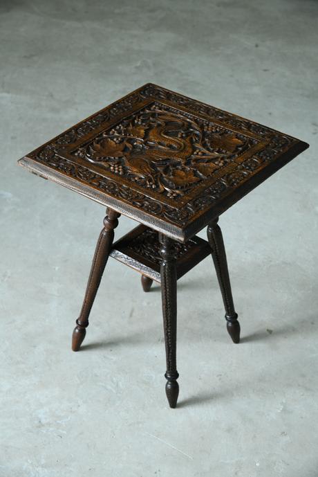 Small Eastern Carved Side Table (1 of 11)