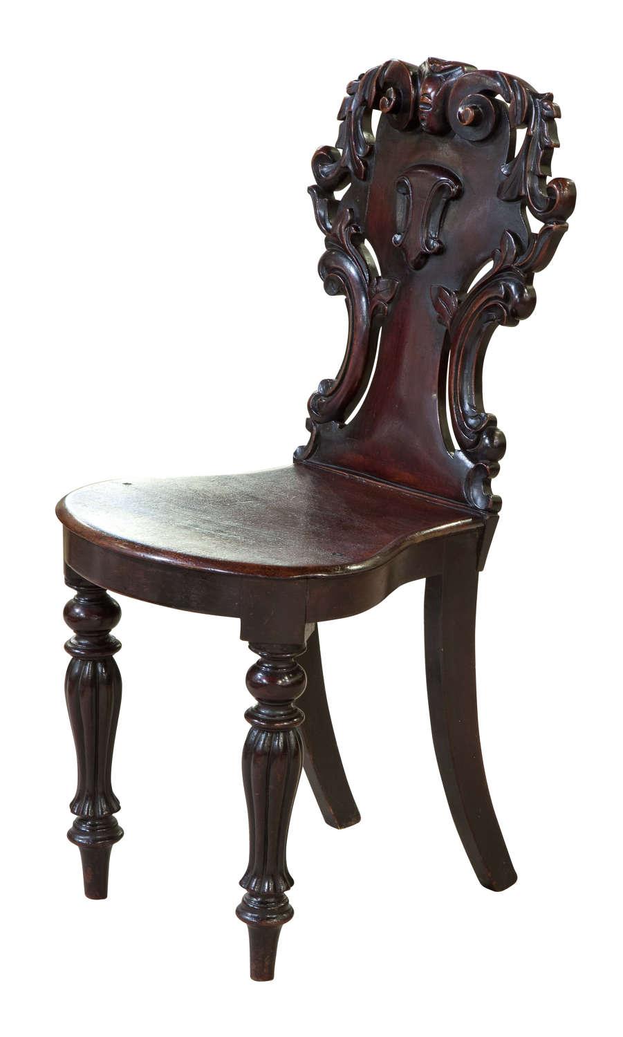 William IV Mahogany Hall Chair with Shield Back (1 of 6) William IV Mahogany Hall Chair with Shield Back (1 of 6)