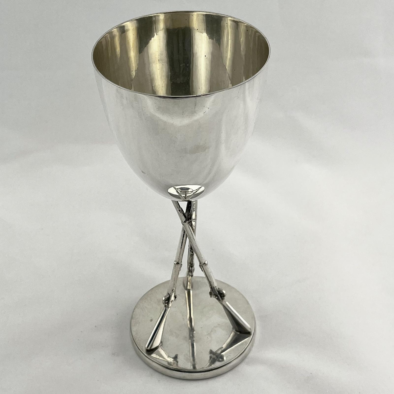 Unusual Late Victorian Silver Plated Rifle Motif Goblet (1 of 5)