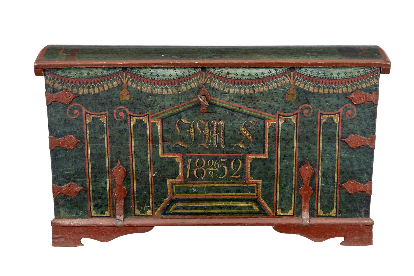 Mid 19th Century Hand Painted Swedish Oak Coffer (1 of 9) Mid 19th Century Hand Painted Swedish Oak Coffer (1 of 9)