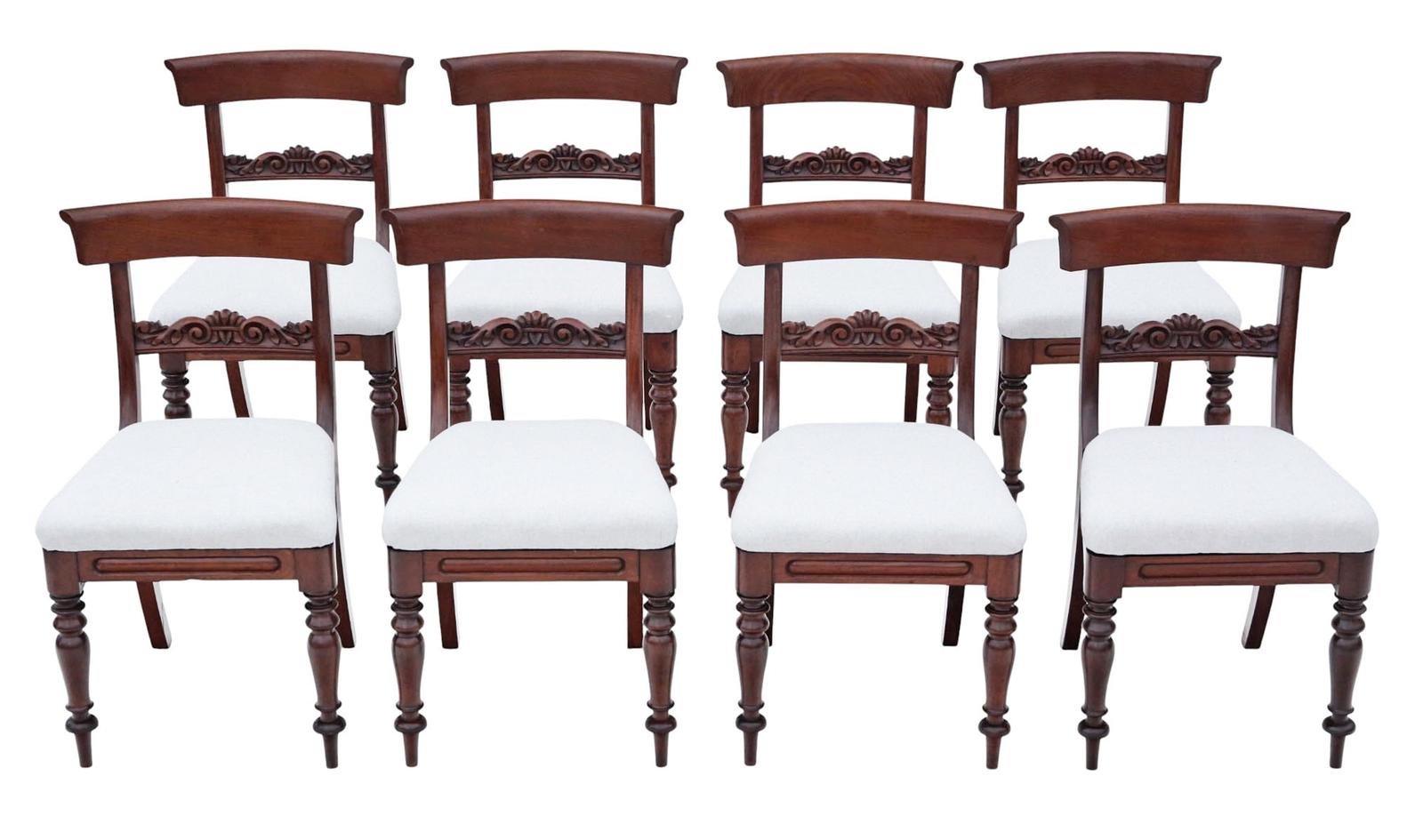 Antique 19th Century Set of 8 Mahogany Bar Back Dining Chairs - Fine Quality Furniture (1 of 8)