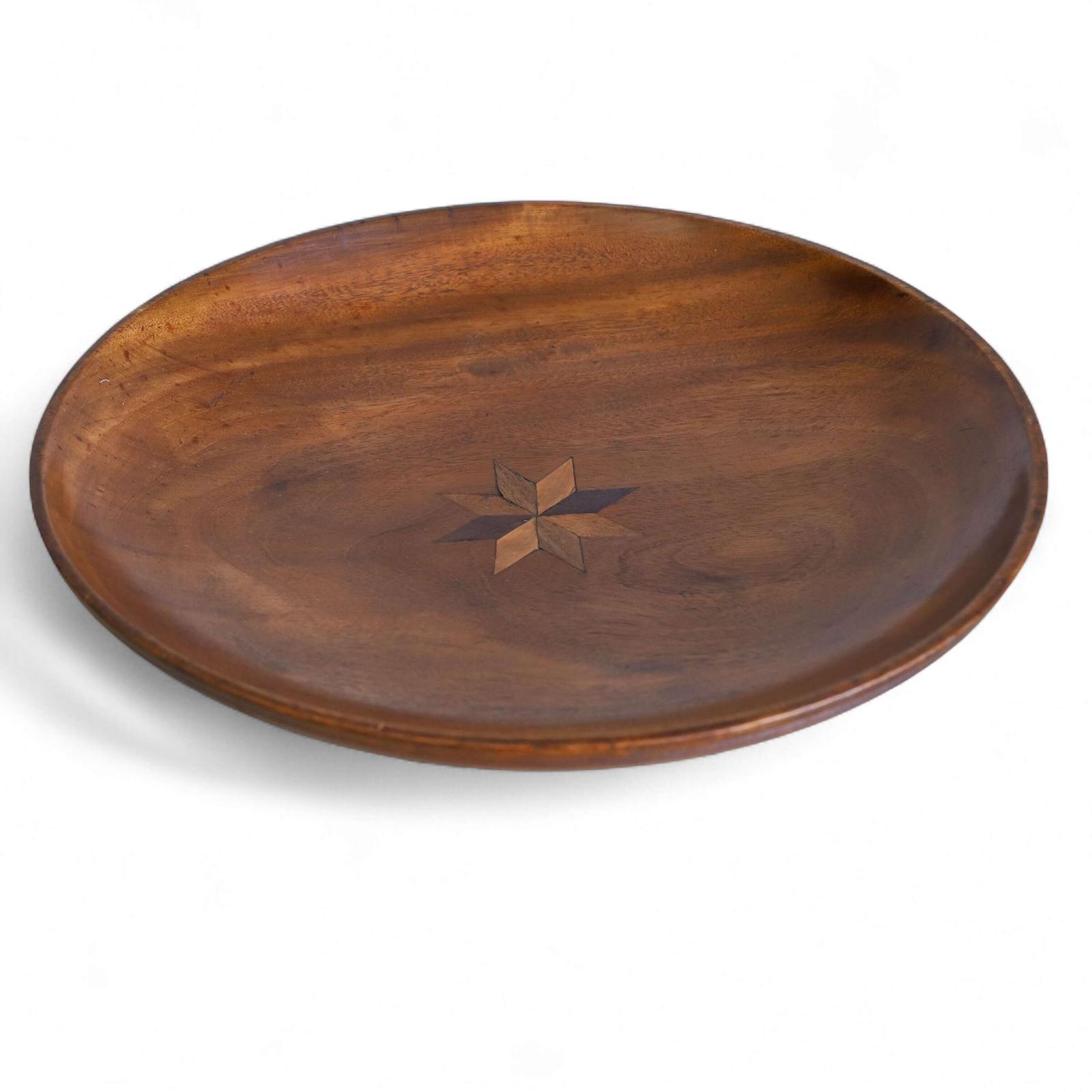 Antique Wooden Bowl with Marquetry Inlay (1 of 6)