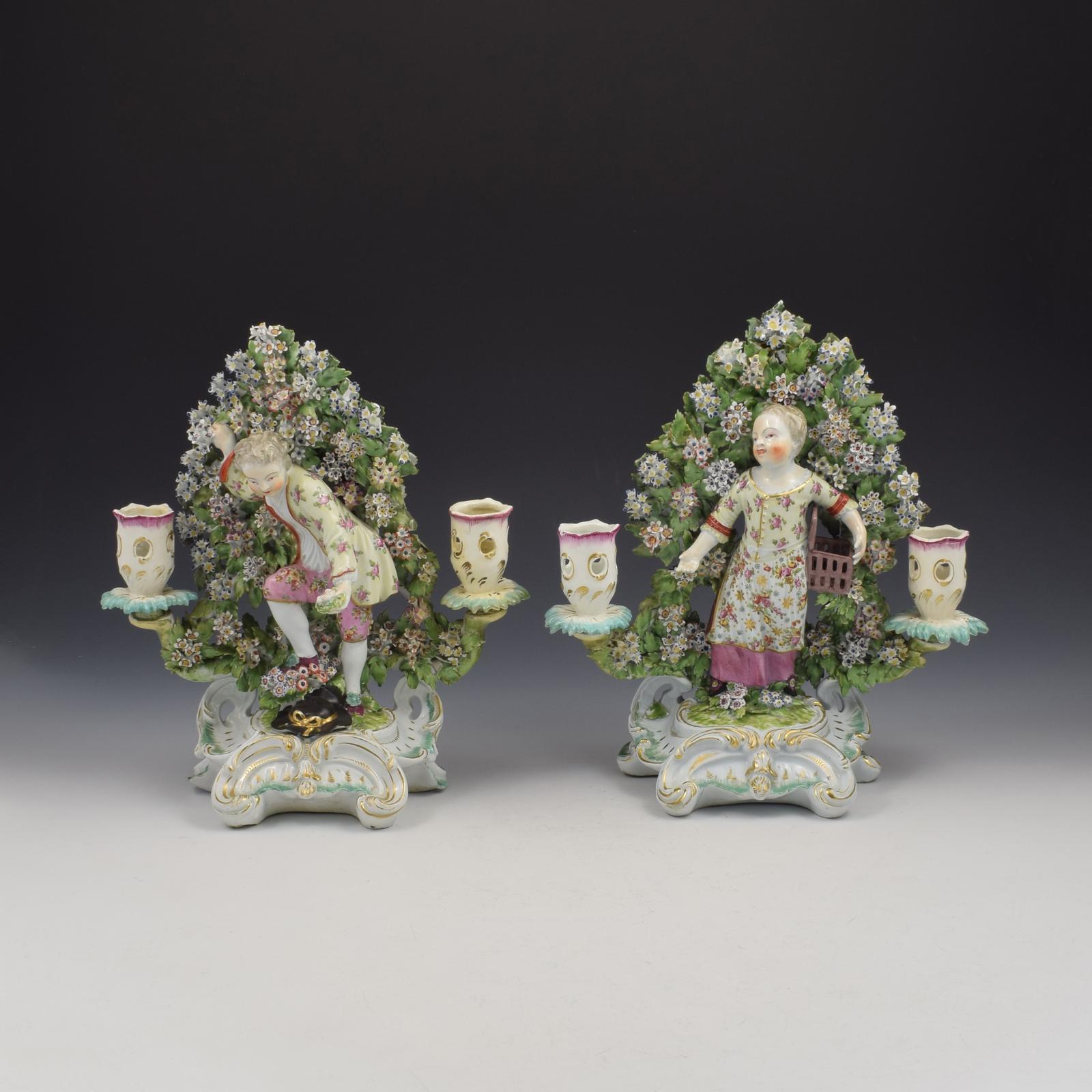 Rare Pair of Large Derby Porcelain Bocage Candlestick Figures Liberty & Matrimony as Children (1 of 21) Rare Pair of Large Derby Porcelain Bocage Candlestick Figures Liberty & Matrimony as Children (1 of 21)