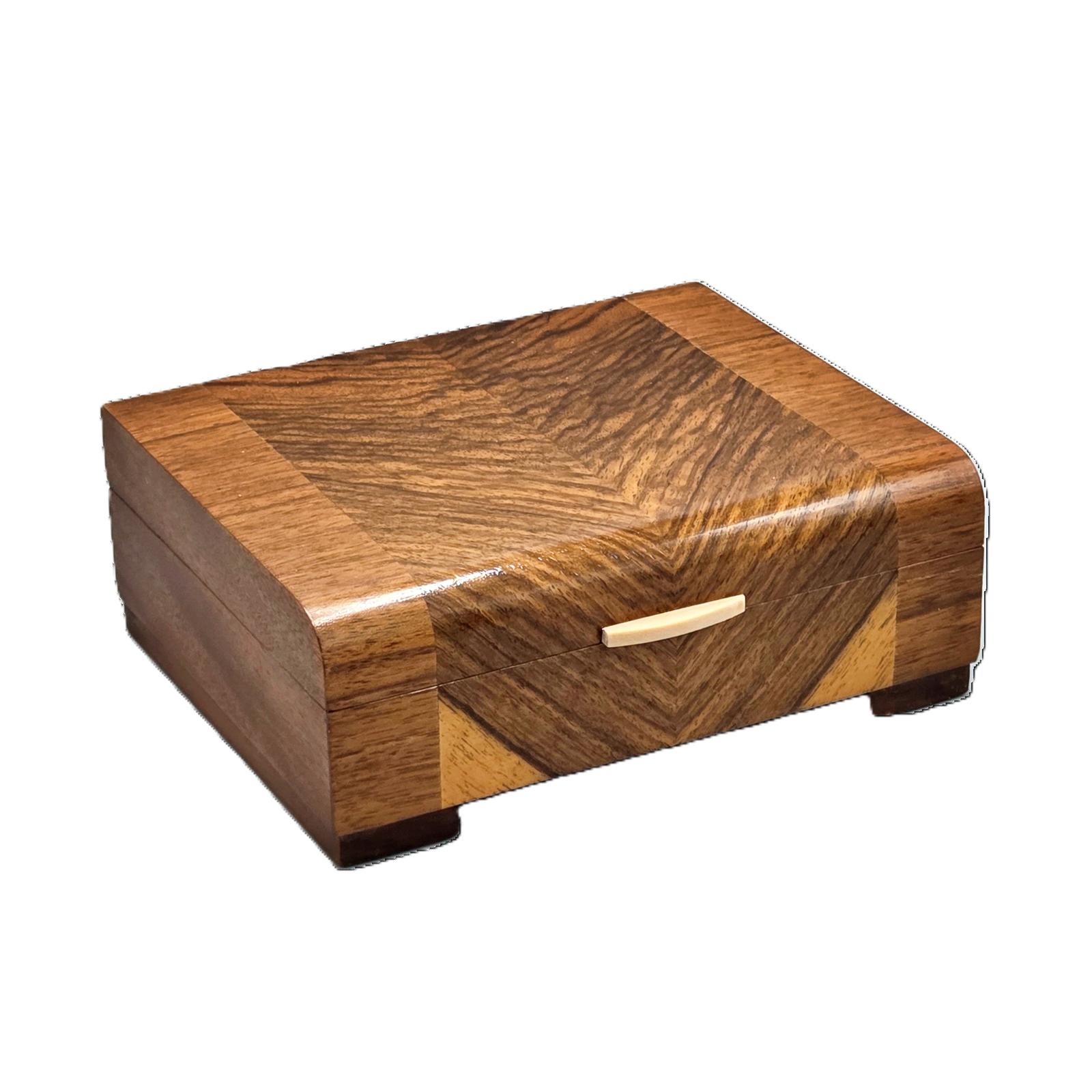 Art Deco Figured Walnut Trinket / Jewellery Box (1 of 8)