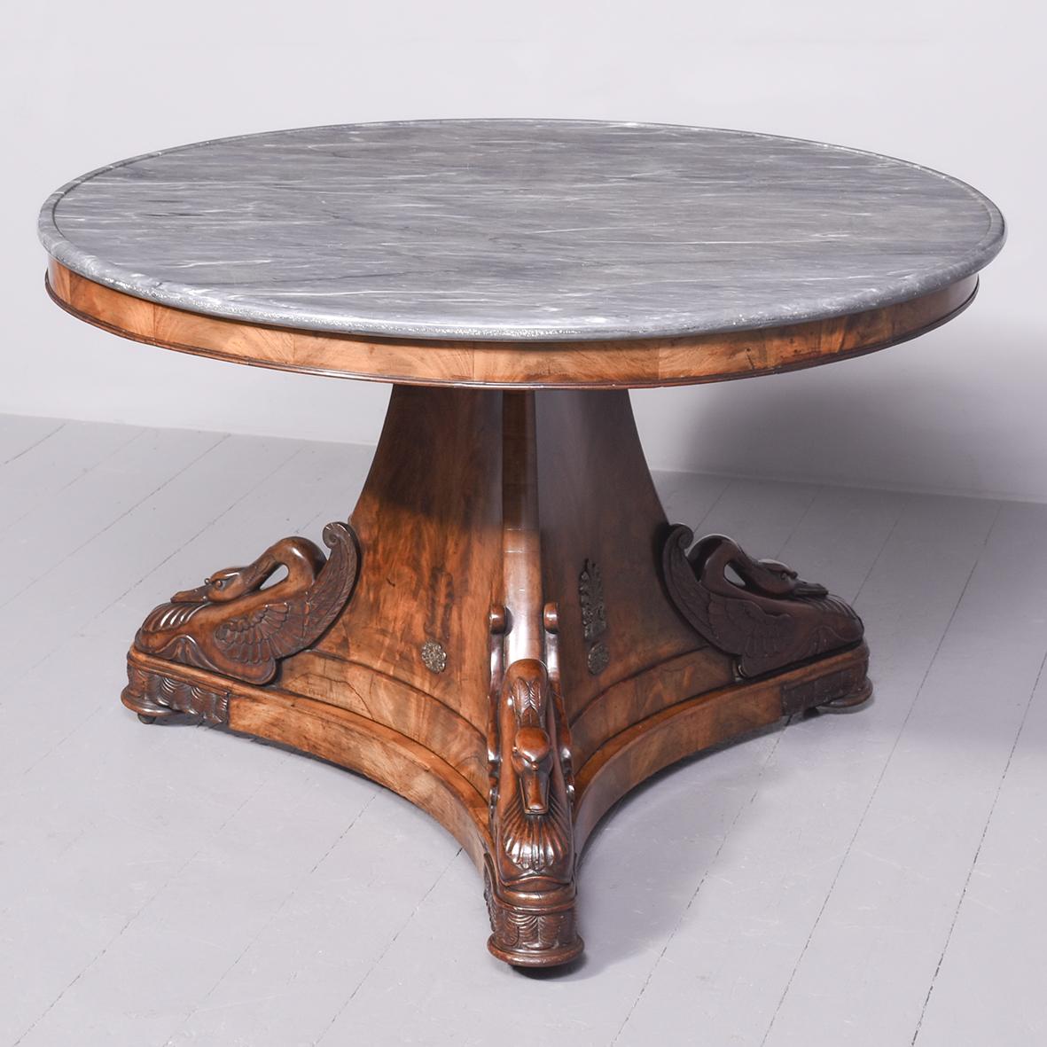 French Empire Marble Top Center Table (1 of 12)
