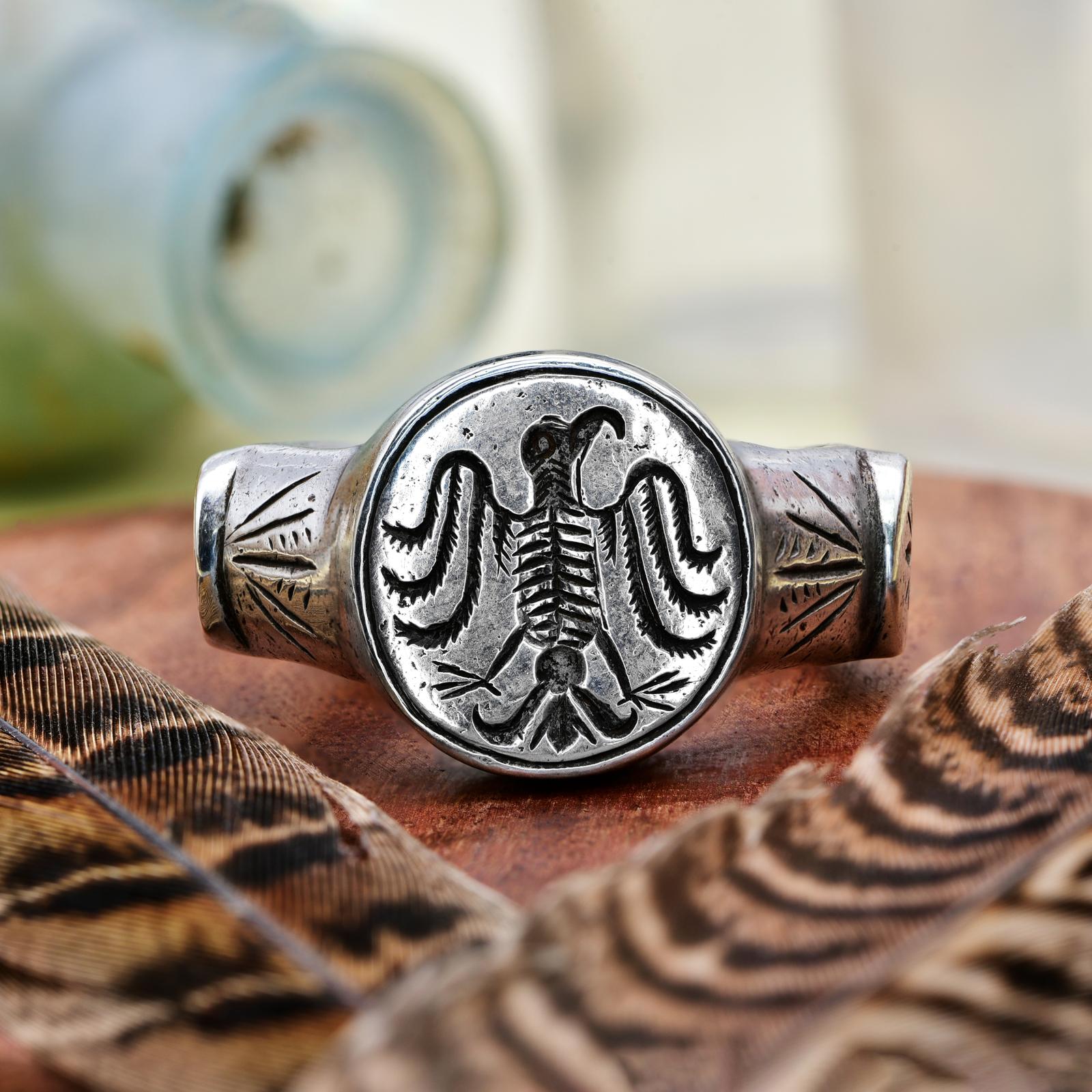 The Ancient Medieval Giant Eagle Silver Ring (1 of 9)