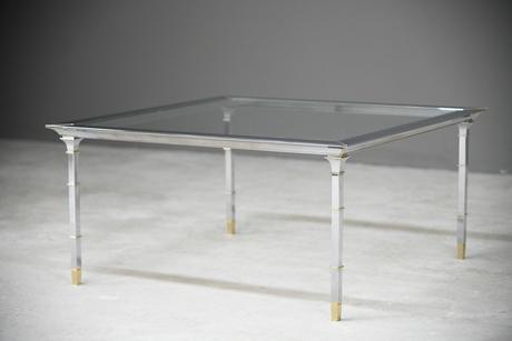Italian Style Chrome & Brass Coffee Table (1 of 13)