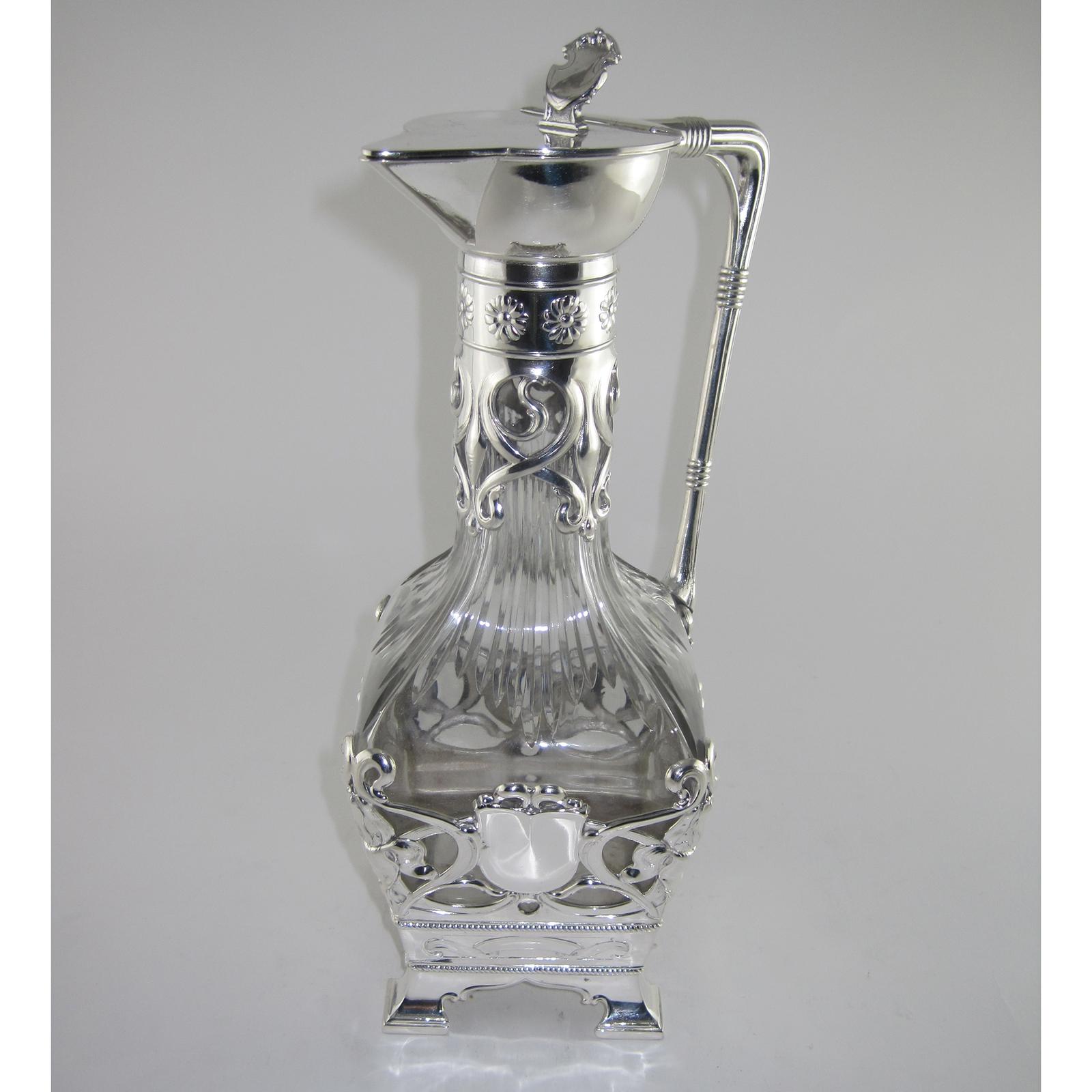 WMF Silver Plated Claret Jug in Unusual Square Shaped Form (1 of 7)