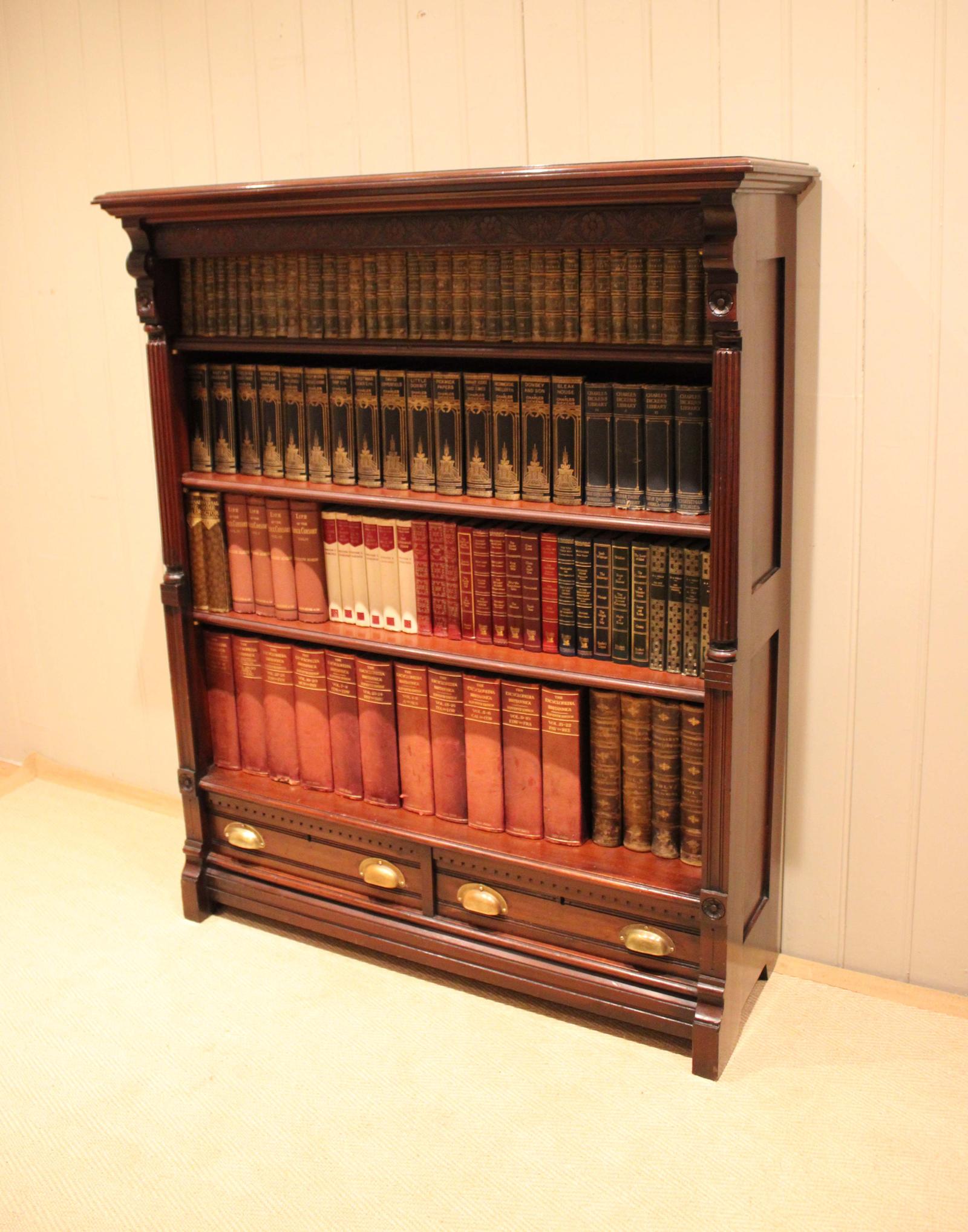 Large Late Victorian Mahogany Open Bookcase With Adjustable Shelves (1 of 15) Large Late Victorian Mahogany Open Bookcase With Adjustable Shelves (1 of 15)