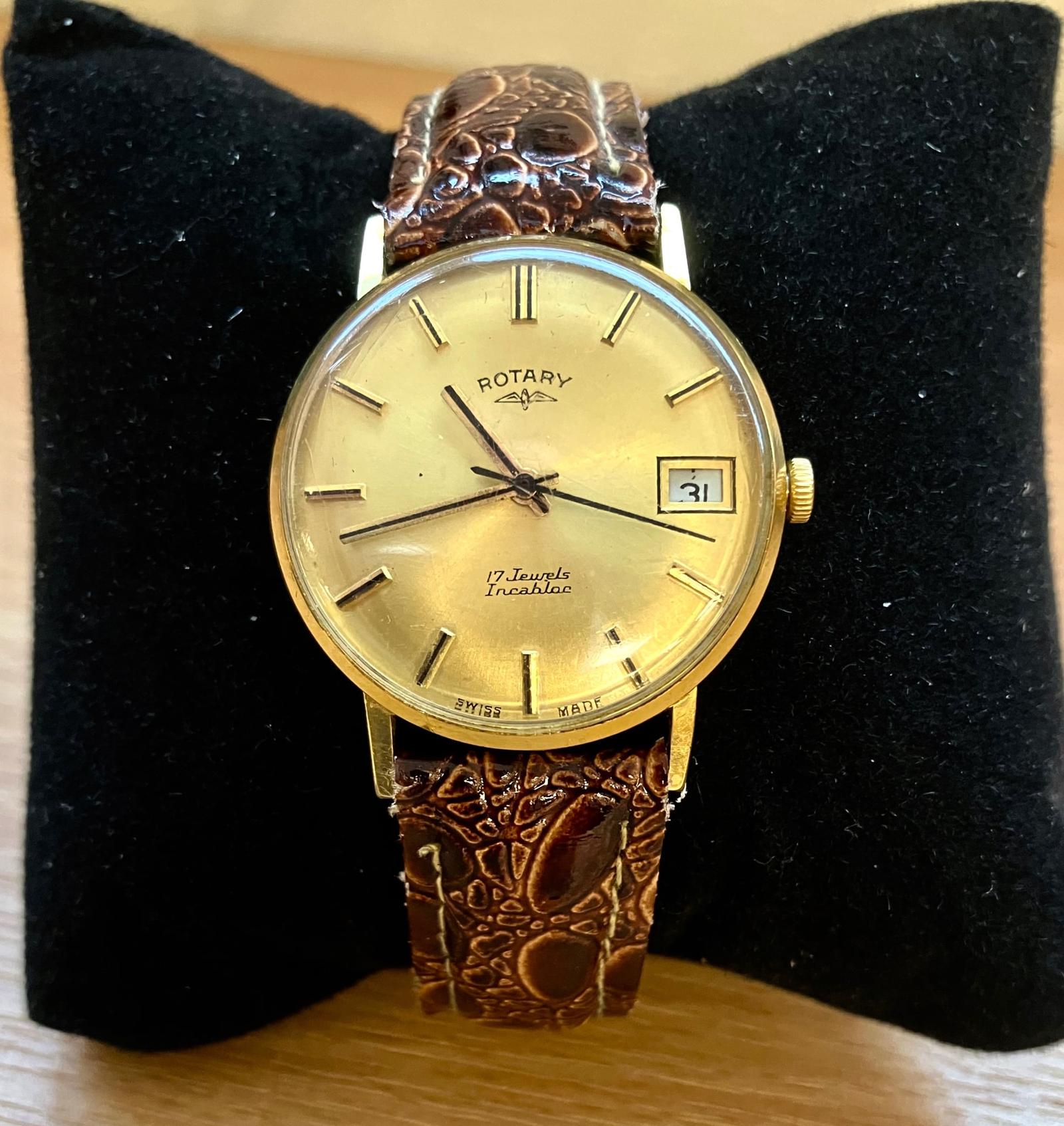 1960's Rotary Men's Dress Wrist Watch Swiss Made + Leather Box Shockproof (1 of 7) 1960's Rotary Men's Dress Wrist Watch Swiss Made + Leather Box Shockproof (1 of 7)
