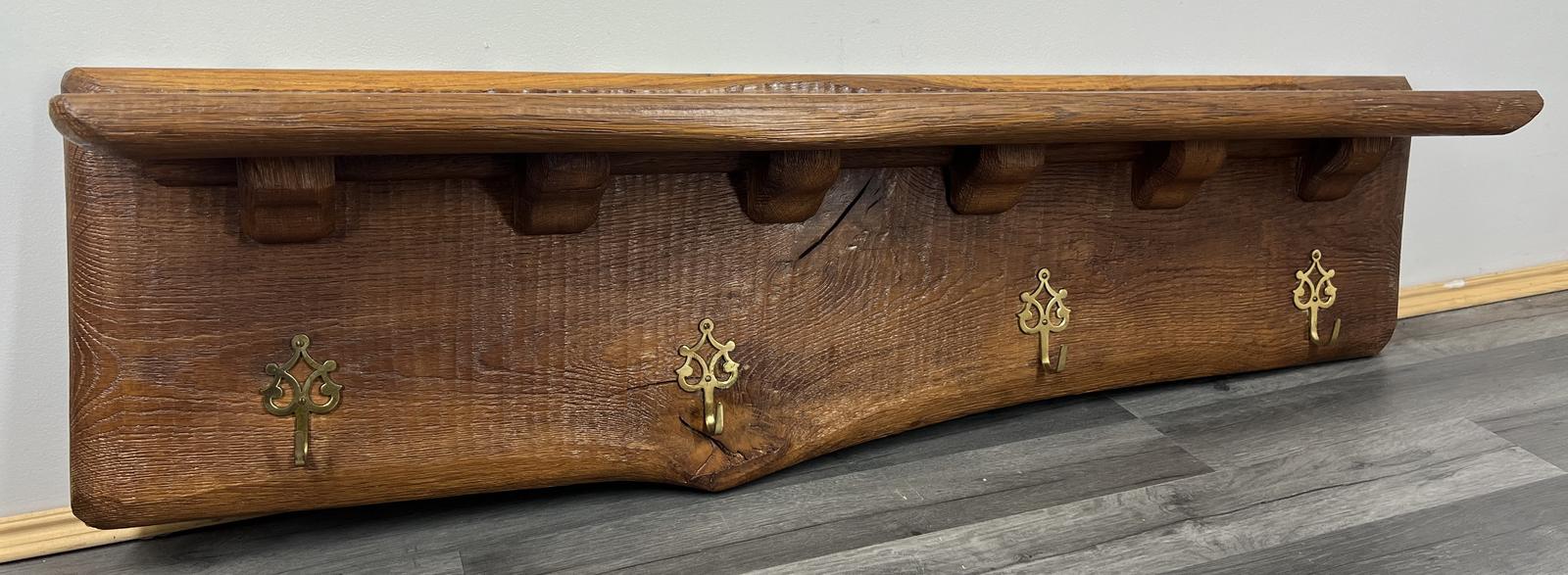 French Solid French 4 Hook Ornate Carved Coat Plate Rack (1 of 8)